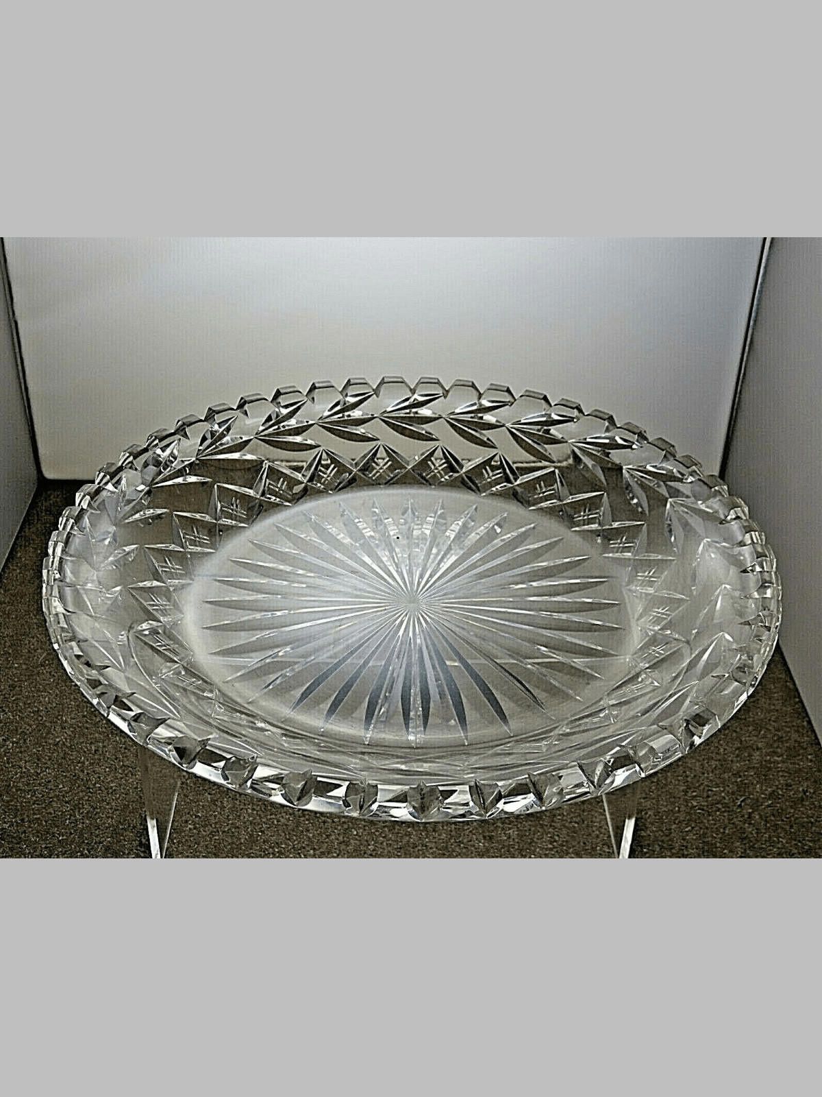 The Unbranded Brand Antique Lead Crystal Cut Glass Unique Rare Serving Tray Size ONE SIZE - 1 Thumbnail