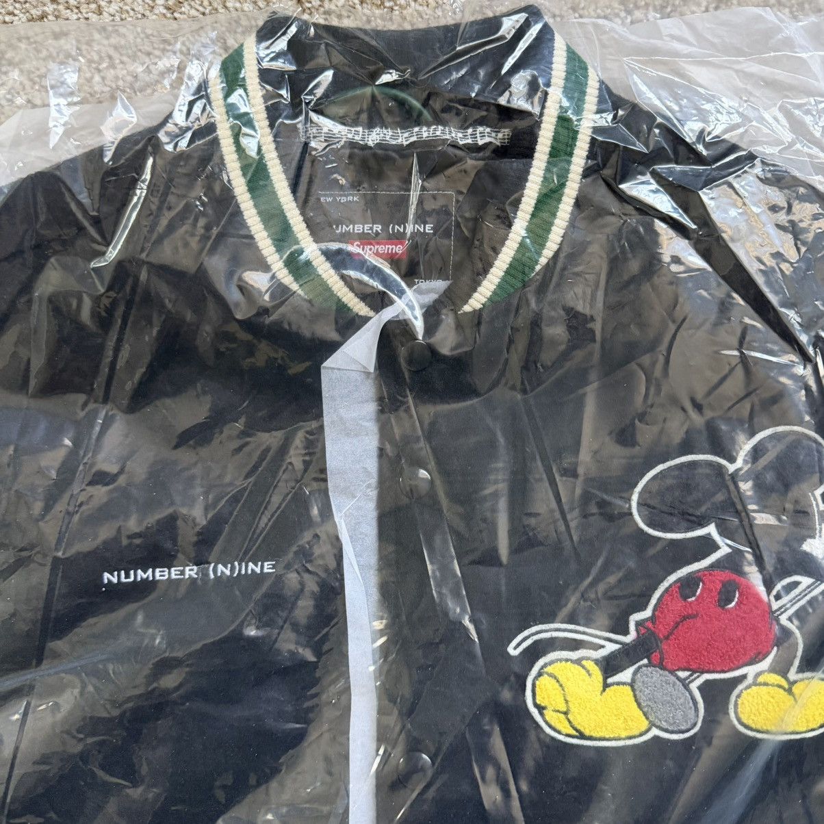 Supreme Supreme x Number (N)ine Mickey Varsity Jacket Black L Size US L / EU 52-54 / 3 - 3 Thumbnail