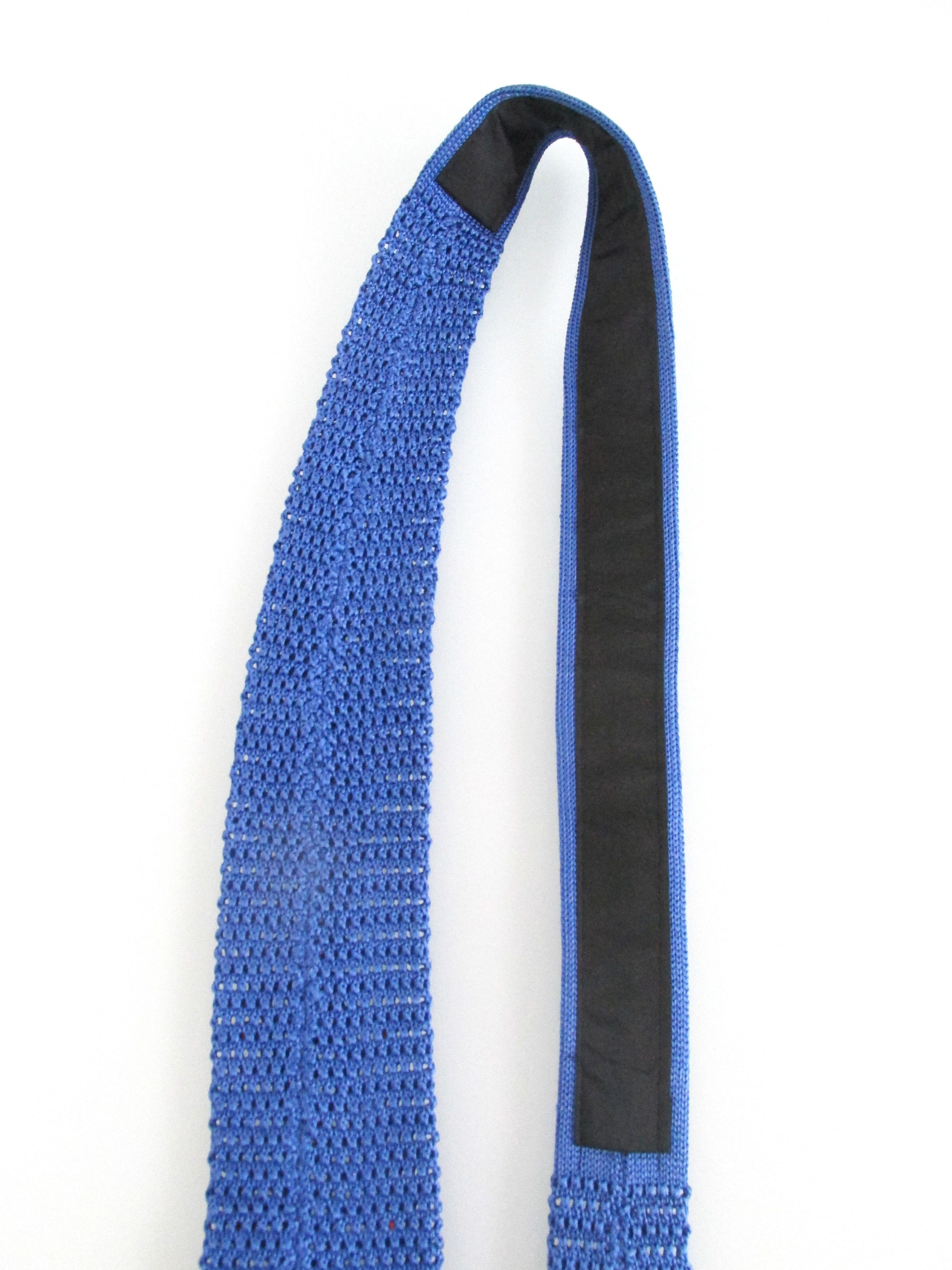 Other Bella Collezioni Flat/Square Bottom Men's Crotched Knit Tie Size ONE SIZE - 7 Thumbnail