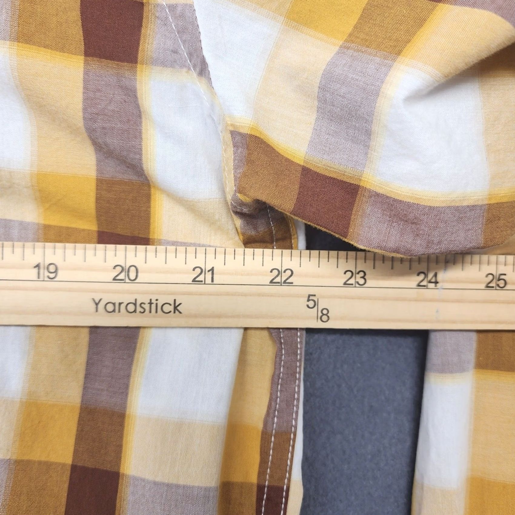 Steven Alan Steven Land Men Button Down Shirt Large Yellow Plaid Long Sleeve French Cuff Mens Size US L / EU 52-54 / 3 - 4 Thumbnail