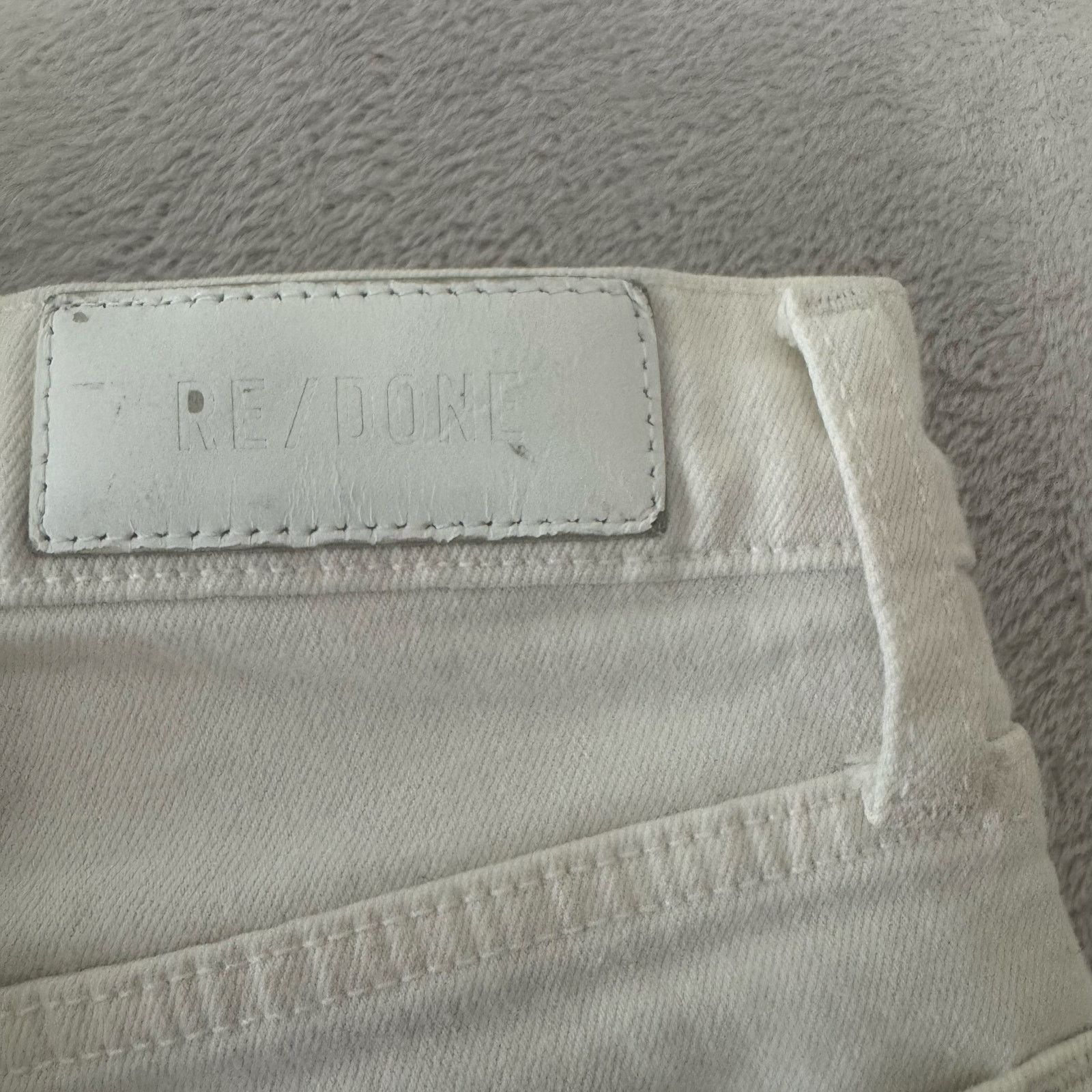 RE/DONE ReDone 90s High Rise Ankle Crop Button Fly Jeans 24 White Size 24" / US 00 / IT 34 - 4 Thumbnail