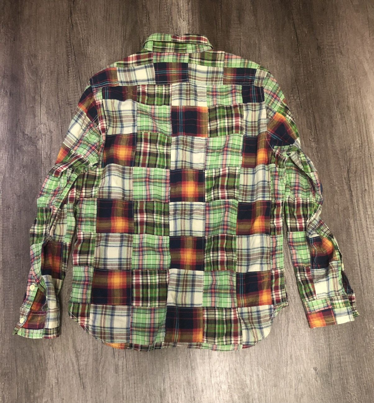 Flannel × Vintage VINTAGE BACK NUMBER PATCHWORK FLANNEL LONG SLEEVE SHIRT Size US XL / EU 56 / 4 - 13 Thumbnail