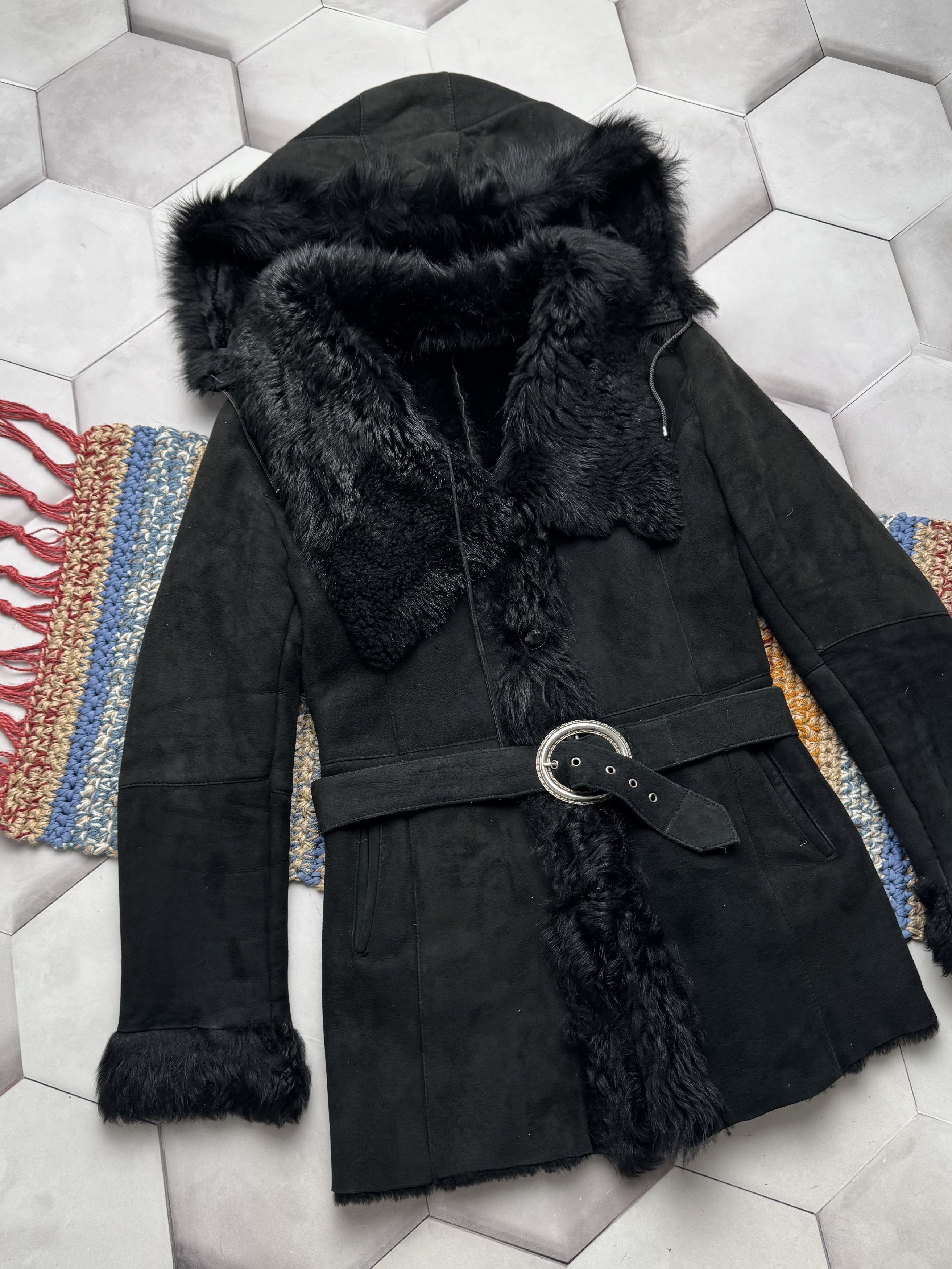 Japanese Brand Vintage Real Sheepskin Hooded Coat (E4) Size XS / US 0-2 / IT 36-38 - 2 Thumbnail