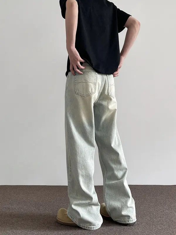 VIBE Light Blue Stacked Denim Jeans, Flared Baggy Jeans Size US 28 / EU 44 - 5 Thumbnail