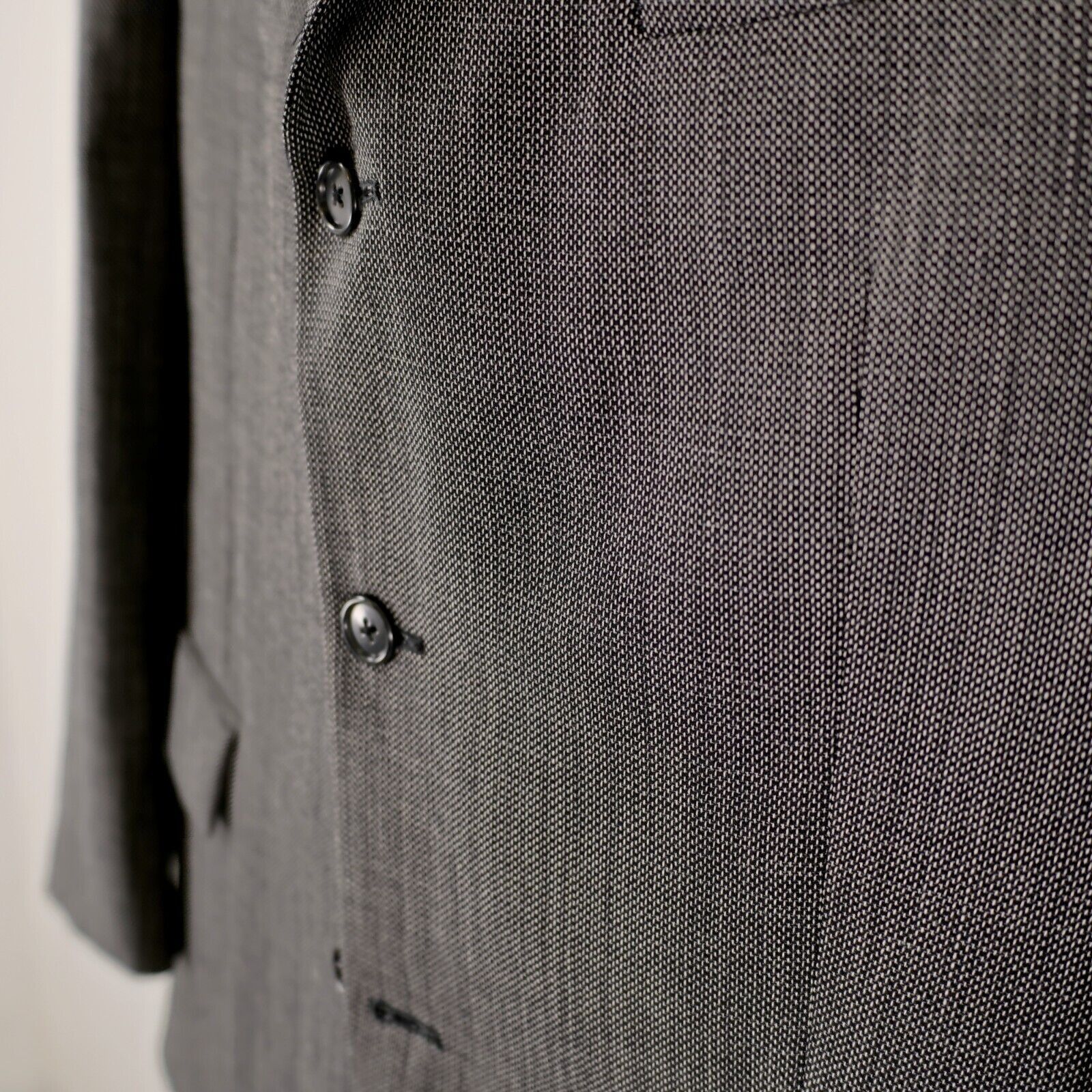 Calvin Klein Calvin Klein Lord & Taylor White Black Check Textured Wool 2 Size 44S - 4 Thumbnail