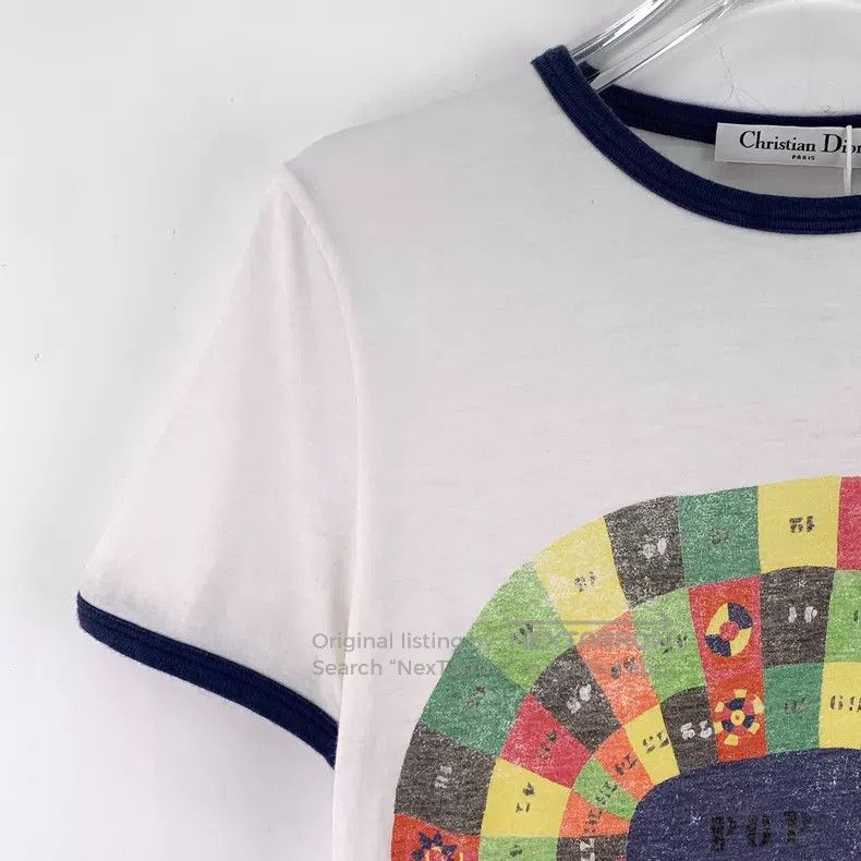 Dior Dior White geometric pattern printed cotton round-neck sho Size S / US 4 / IT 40 - 3 Thumbnail
