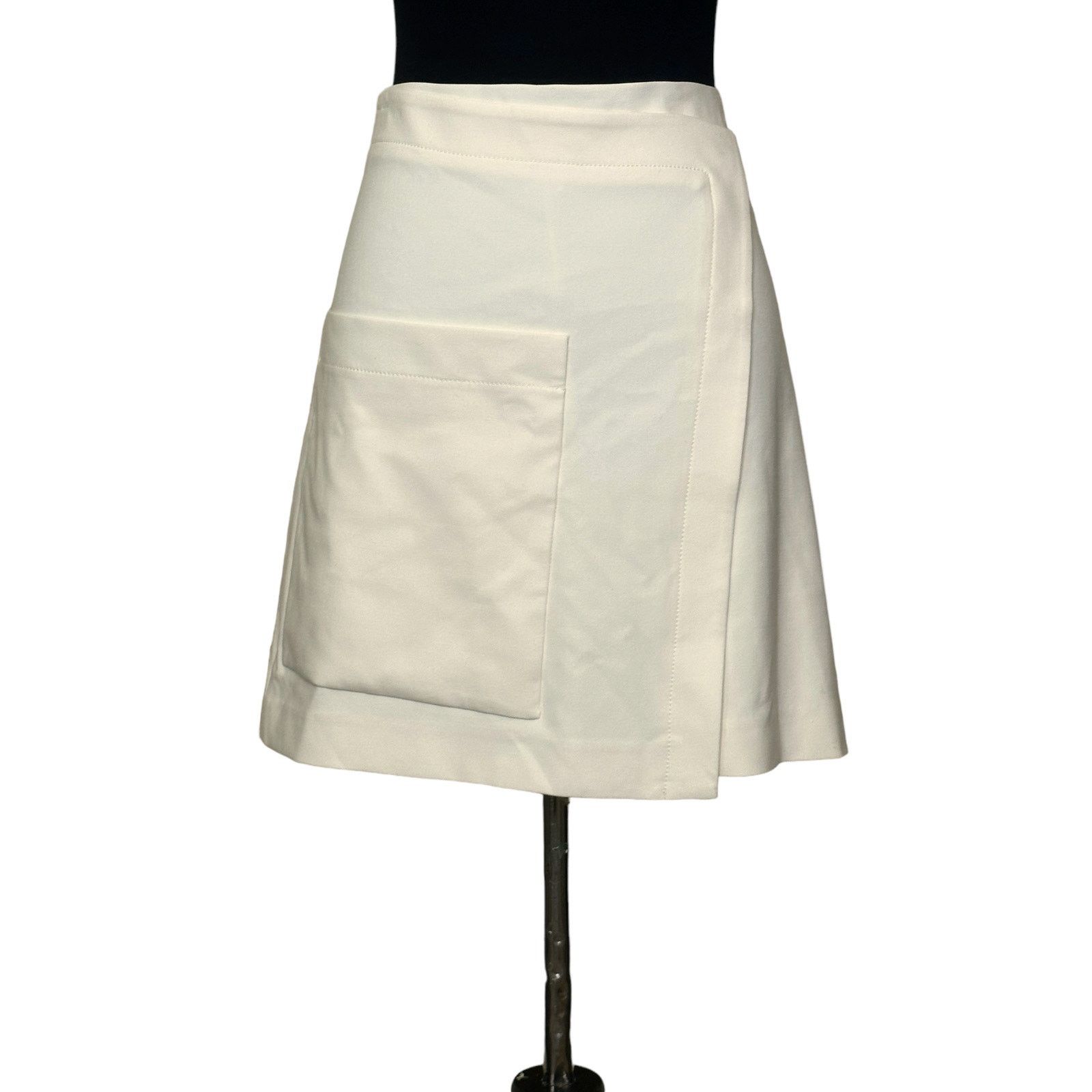 Halston Heritage Halston Heritage Ivory Large Pocket Detail Mini Skirt 12 Size 34" / US 12 / IT 48 - 15 Thumbnail