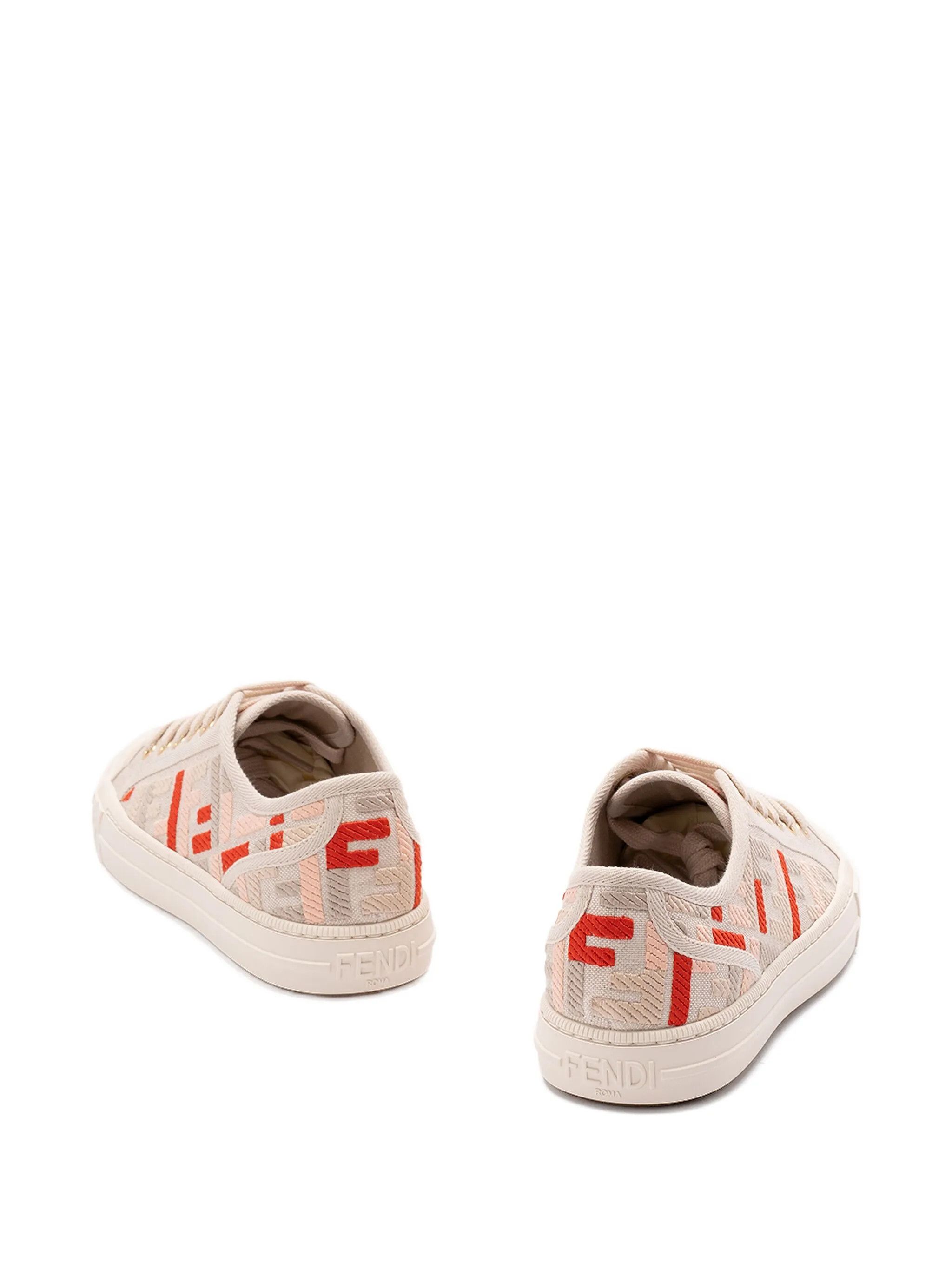 Fendi Fendi Domino Red Monogram FF Logo Low Top Sneaker 38 Size US 8 / IT 38 - 14 Thumbnail