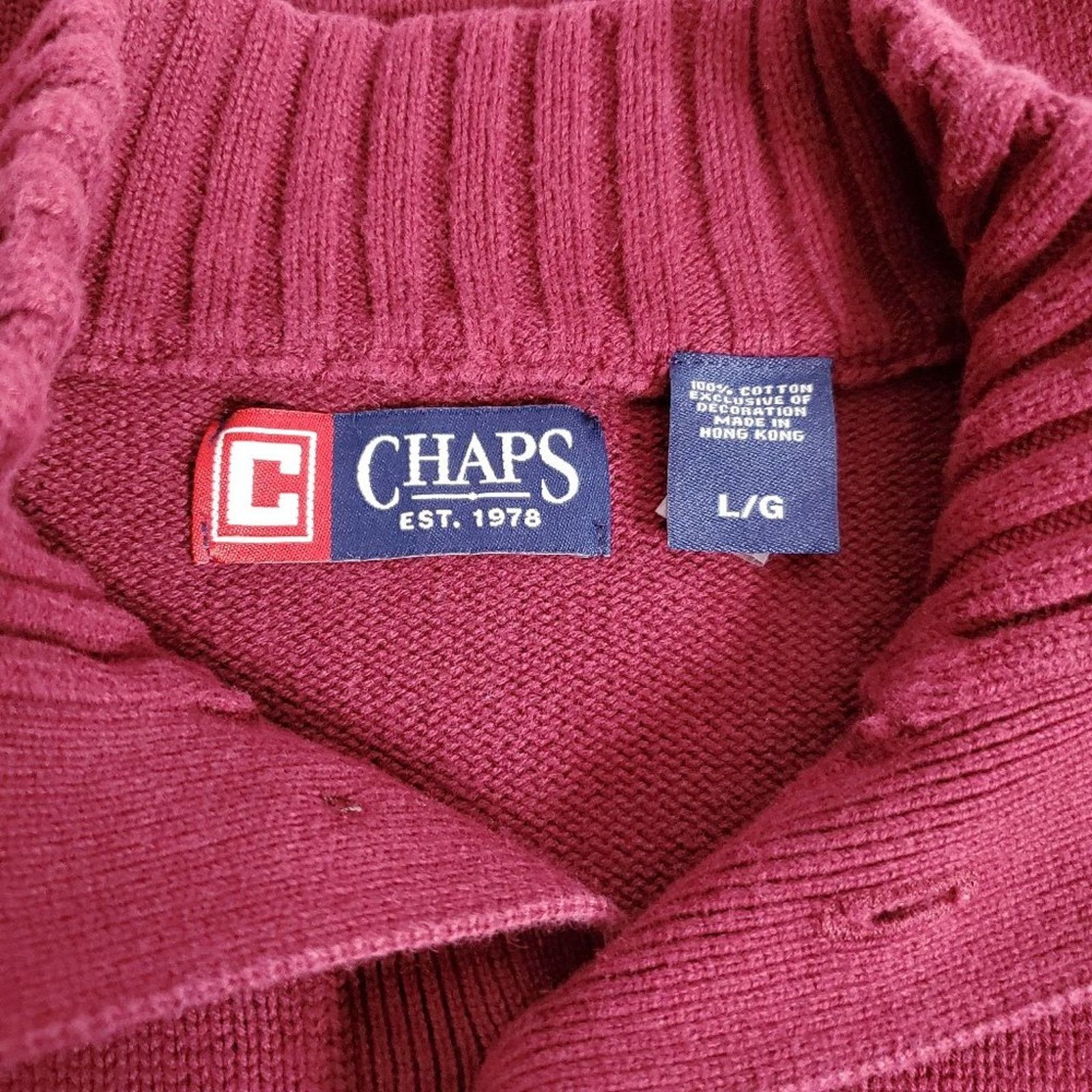 Chaps Chaps Button-Mock Heavyweight Knit Sweater L Size US L / EU 52-54 / 3 - 6 Thumbnail
