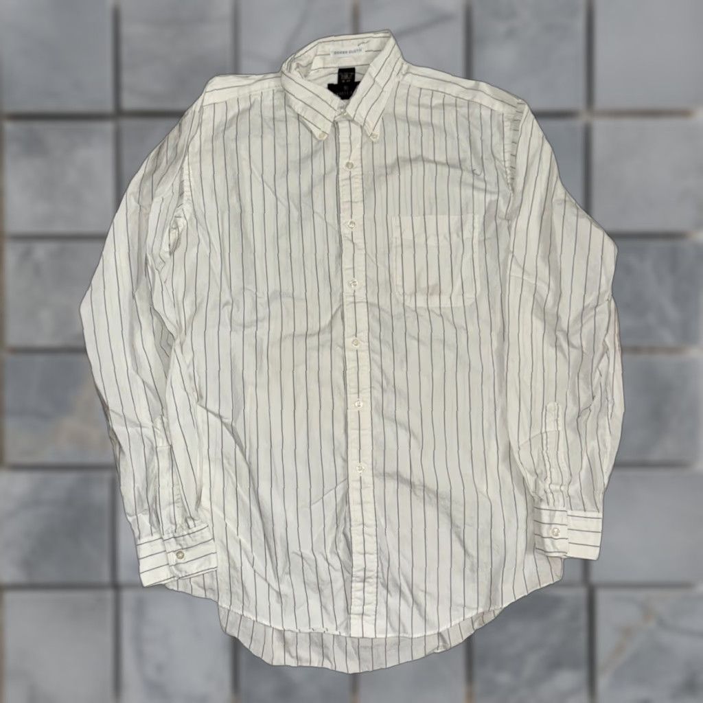 Vintage FERRELL REED Dress Shirt Men’s 16-35 White Blue Downs Cloth Vertical Stripe Shirt 16 Mens Classic Formal Adults Size 42R - 1 Thumbnail