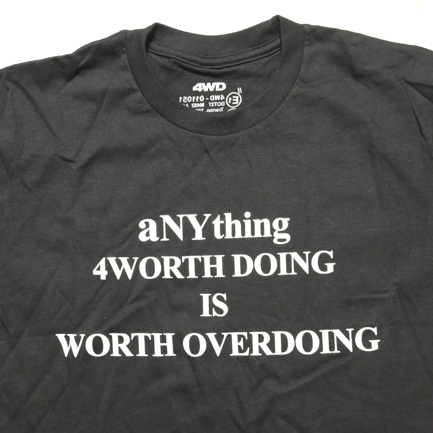 Vintage 4WD Anything 4 Worth Doing Is Worth Overdoing Black T-Shirt Mens Medium Short Sleeve Crew Neck Graphic Print Size US M / EU 48-50 / 2 - 2 Thumbnail