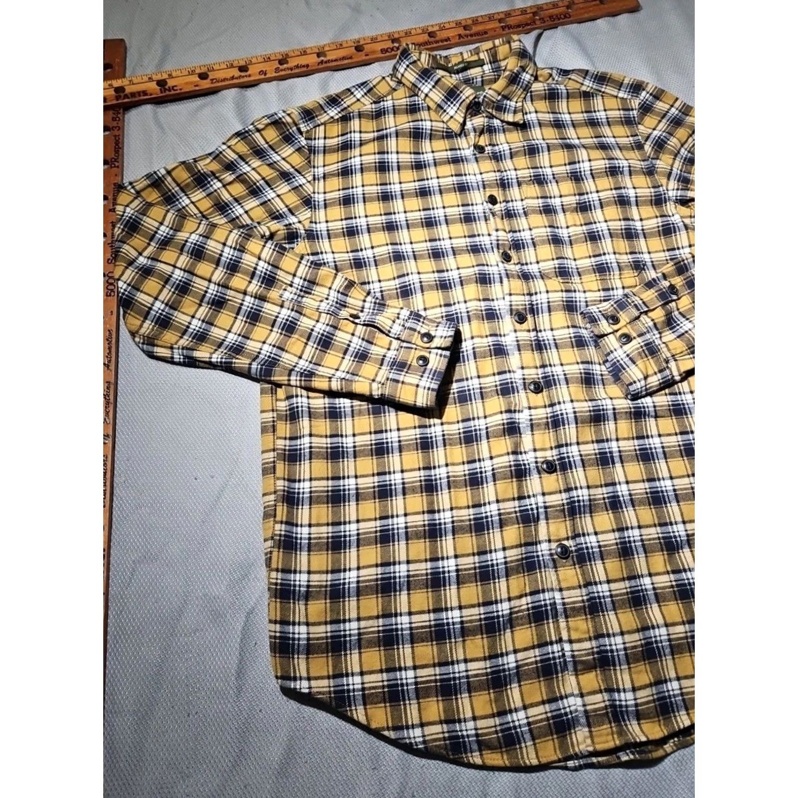 Eddie Bauer Eddie Bauer Shirt Mens LT Yellow Plaid Button Up 90s Brushed Cotton Casual Formal Vintage No Size US L / EU 52-54 / 3 - 4 Thumbnail