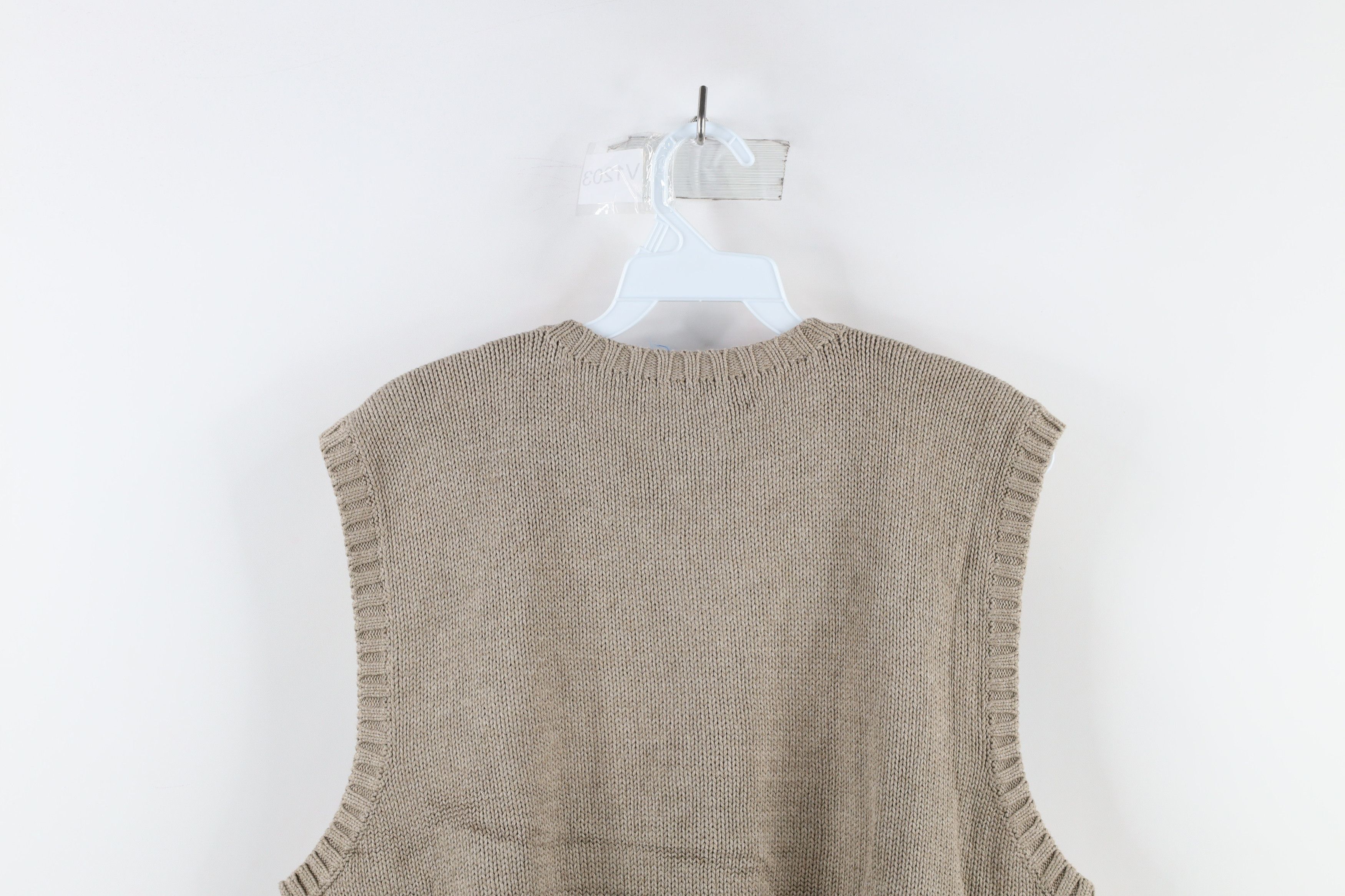 Polo Ralph Lauren Vintage 90s Ralph Lauren Knit V-Neck Sweater Vest Beige Size US L / EU 52-54 / 3 - 7 Thumbnail
