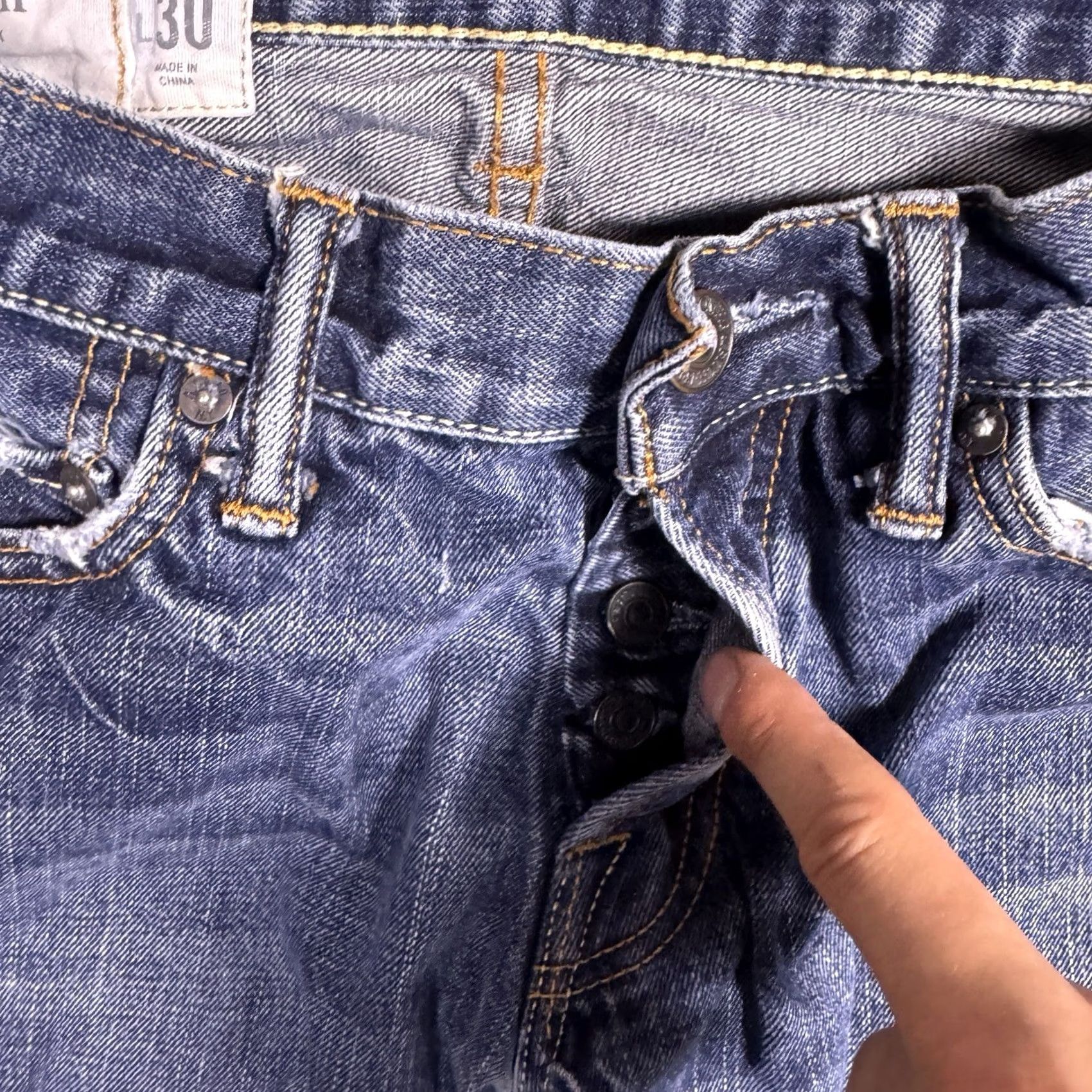 Abercrombie & Fitch VINTAGE Abercrombie & Fitch Jeans Mens 30x30 Slim Straight Indigo Distressed Size US 30 / EU 46 - 4 Thumbnail