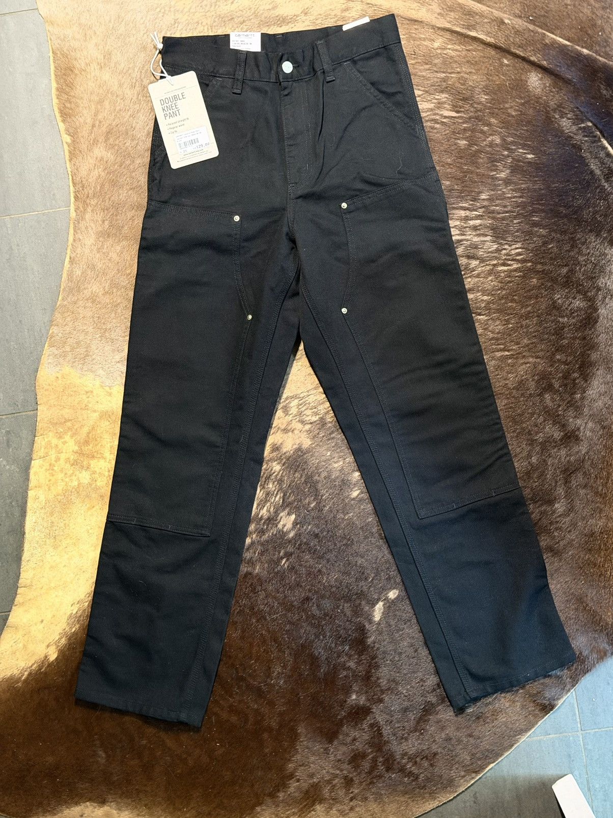 Unworn Tags-On Carhartt WIP Double Knees in Black Dearborn
