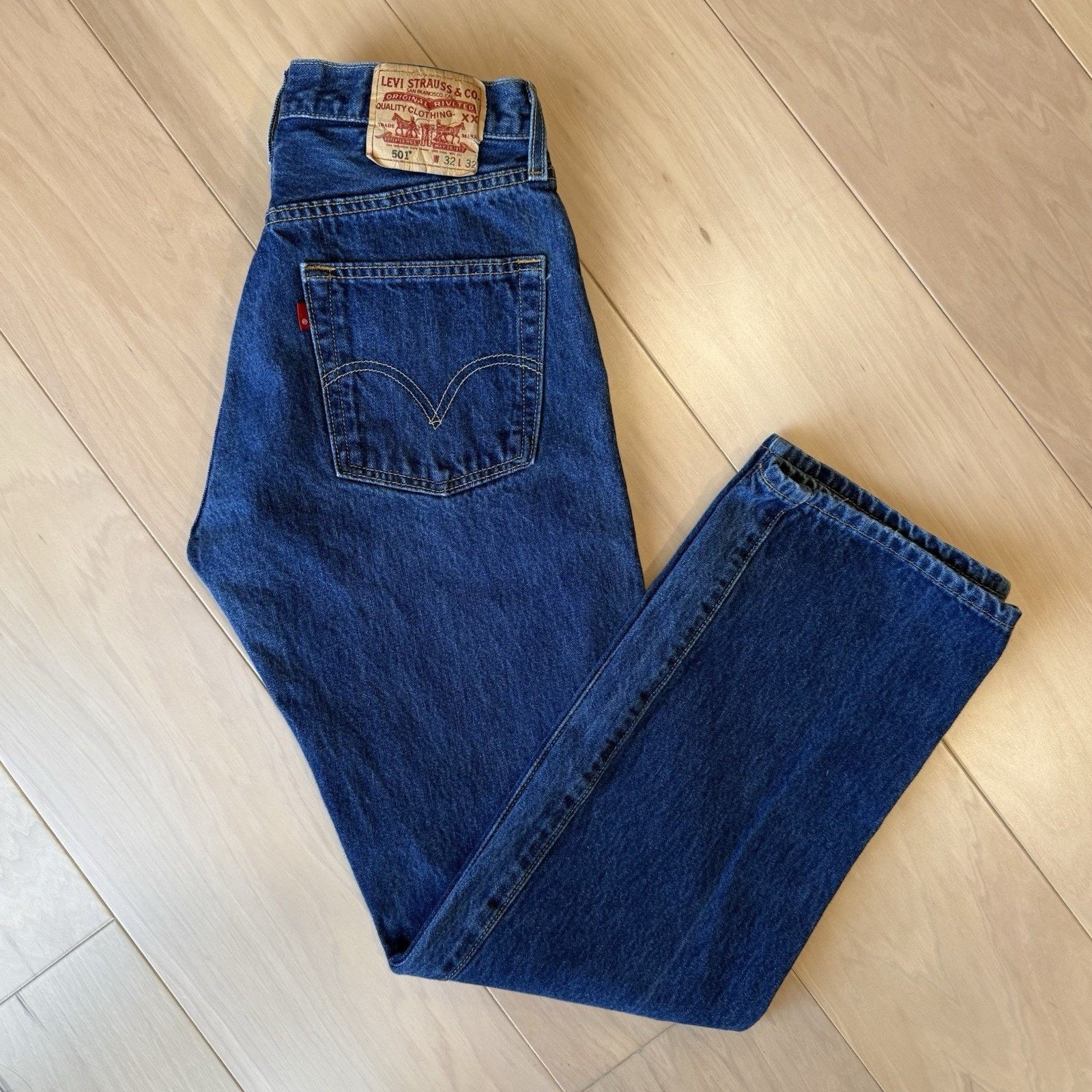 Levi's × Vintage Vintage Levis 501 Jeans 30 Blue Straight Leg Denim Women Size US 30 / EU 46 - 2 Thumbnail