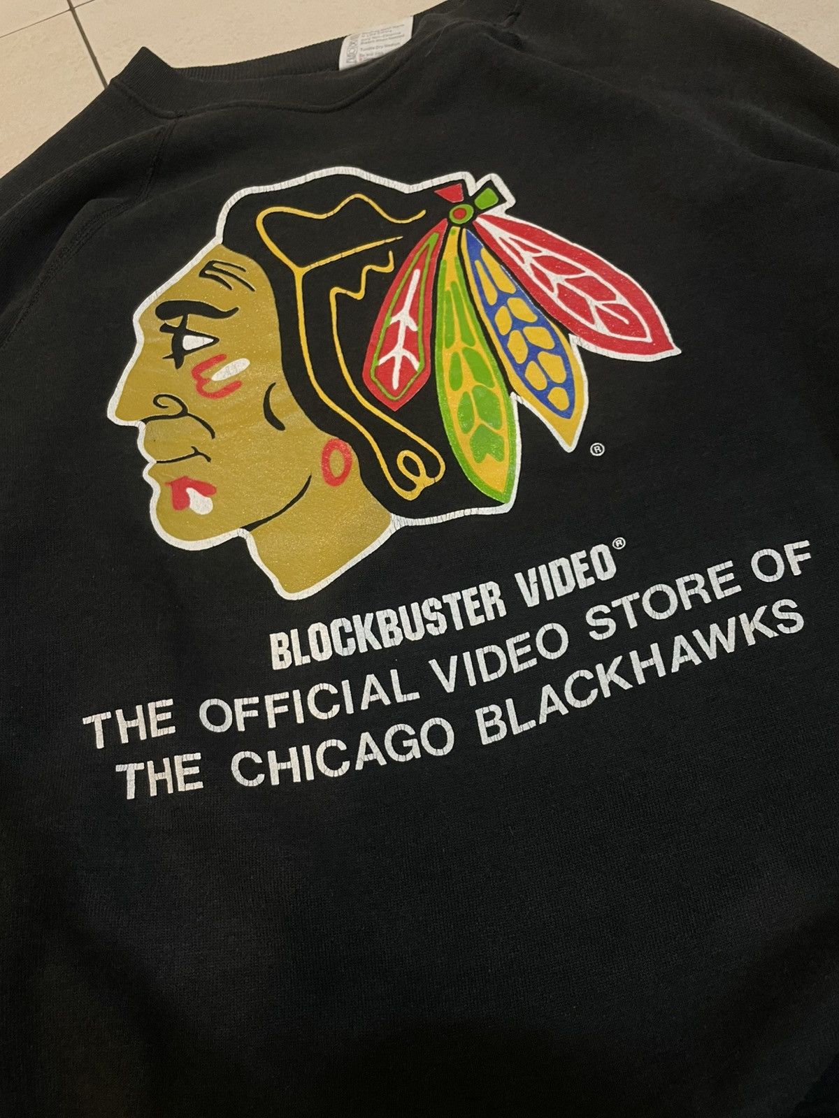 Hanes 🔥VINTAGE🔥BLOCKBUSTER VIDEO CHICAGO BLACKHAWKS Size US L / EU 52-54 / 3 - 2 Thumbnail