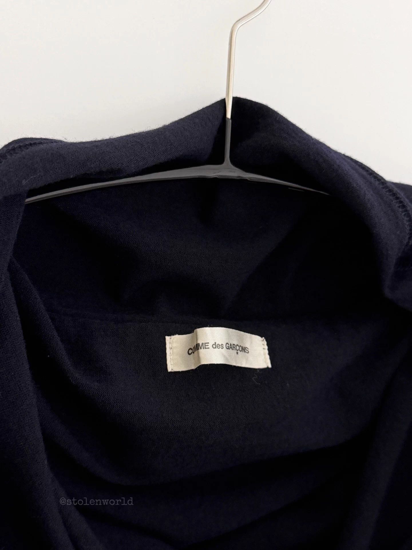 Comme des Garcons CDG Wool Tie Turtleneck Navy Black Top Size M / US 6-8 / IT 42-44 - 8 Thumbnail