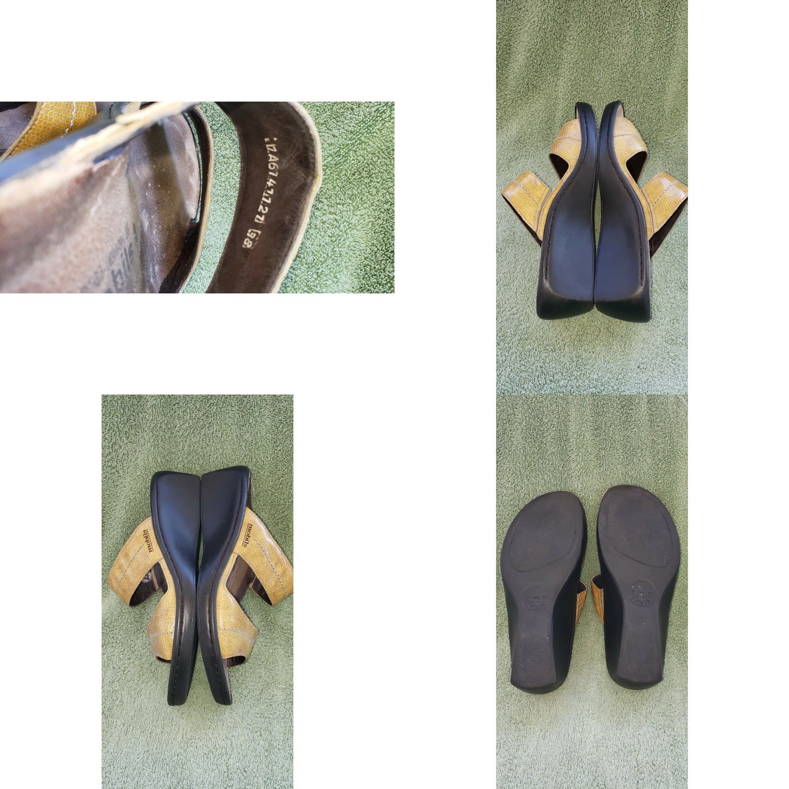 Mephisto Mephisto Mobils Uluria Wedge Slide Sandal US7.5 EU38 Tan Leather Womens Shoes Size US 8 / IT 38 - 8 Thumbnail