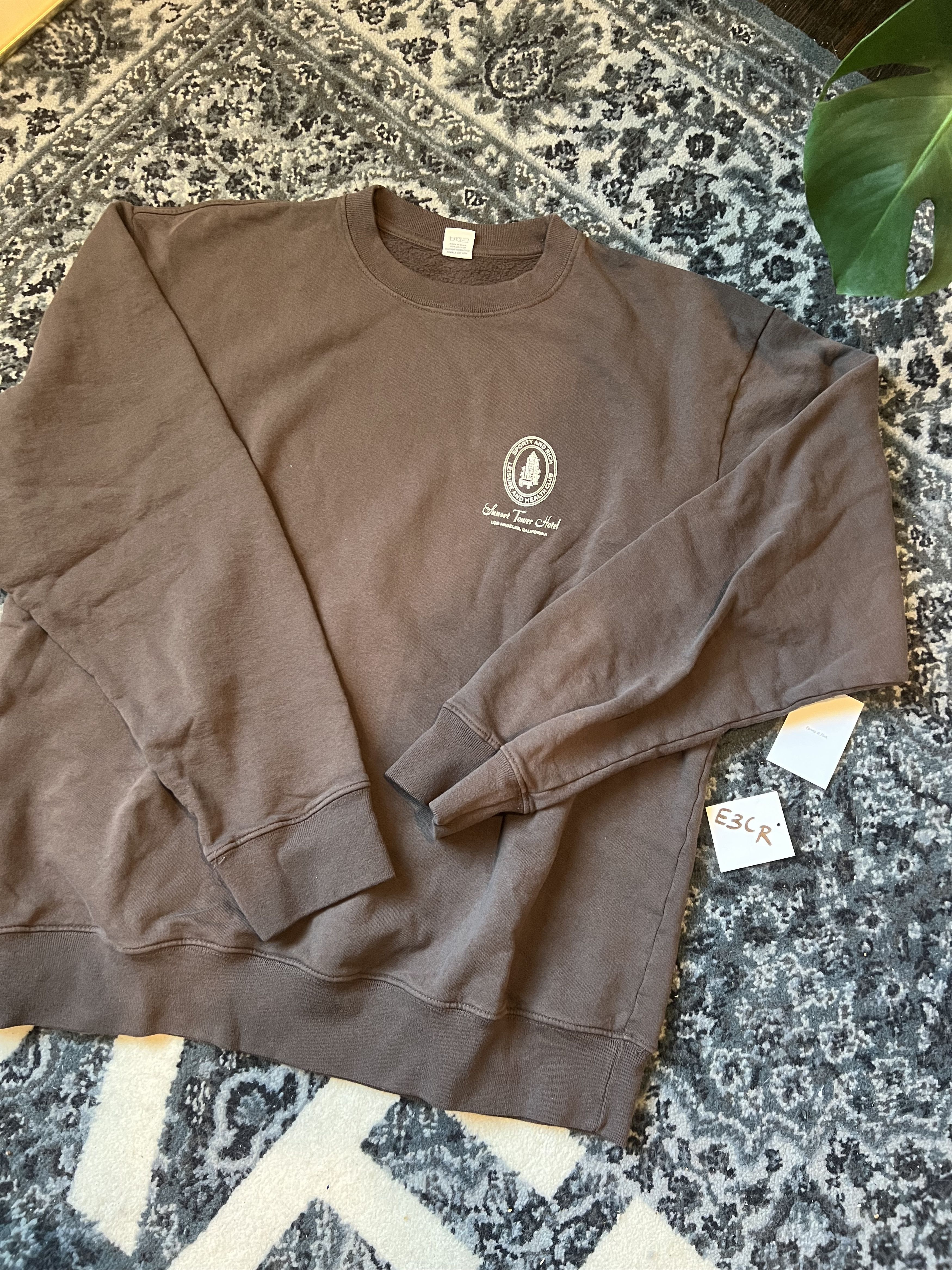 Sporty & Rich Sporty & Rich Chocolate Crewneck Large Retail $165 Size US L / EU 52-54 / 3 - 1 Thumbnail