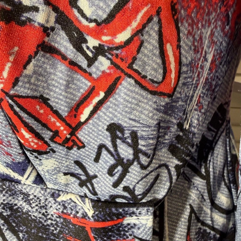 Vintage Y2K blazer avant garde street signs graffiti blue red 1X Size XL / US 12-14 / IT 48-50 - 10 Thumbnail