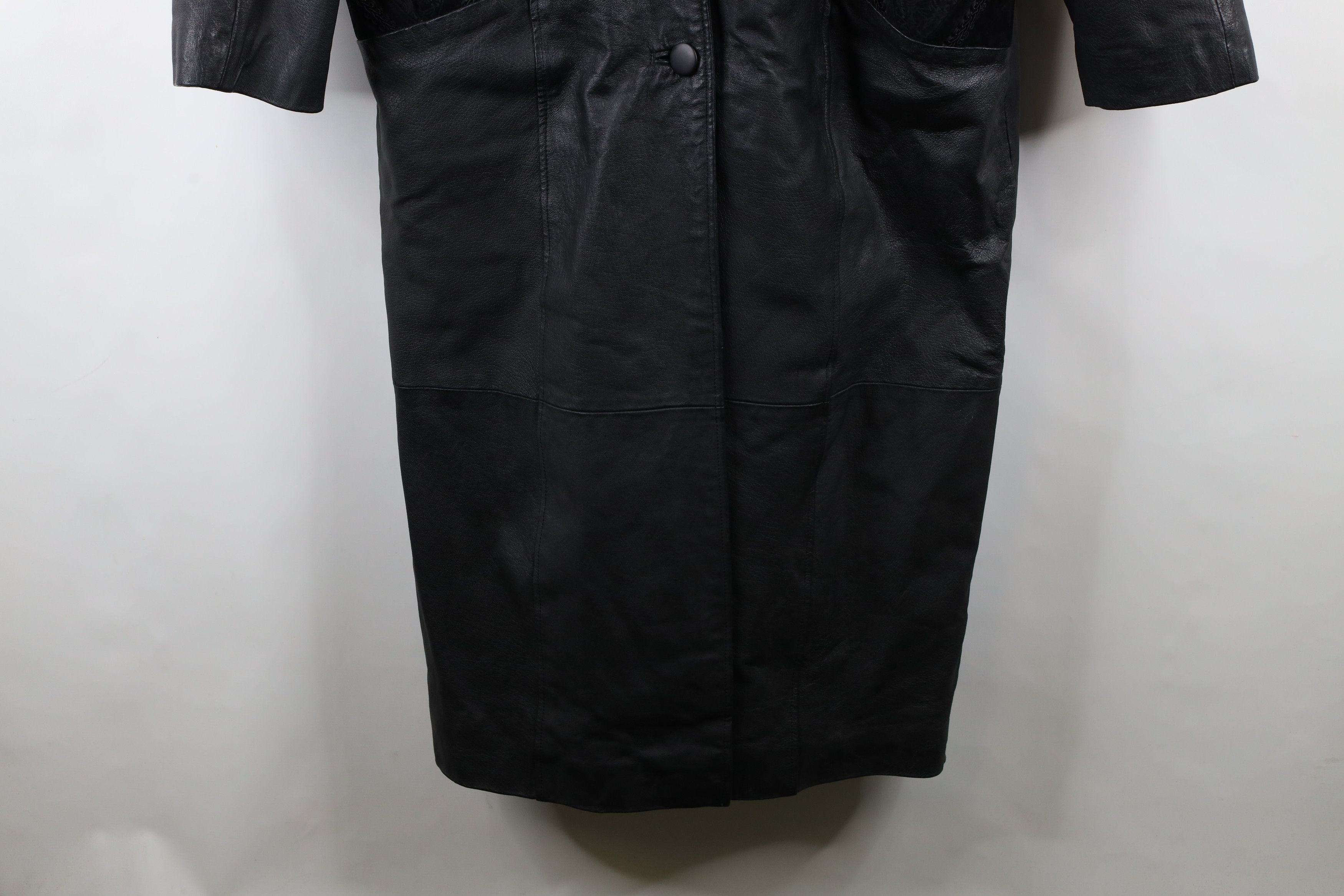 Vintage Vintage 90s Streetwear Paisley Leather Trench Coat Jacket Size L / US 10 / IT 46 - 4 Thumbnail