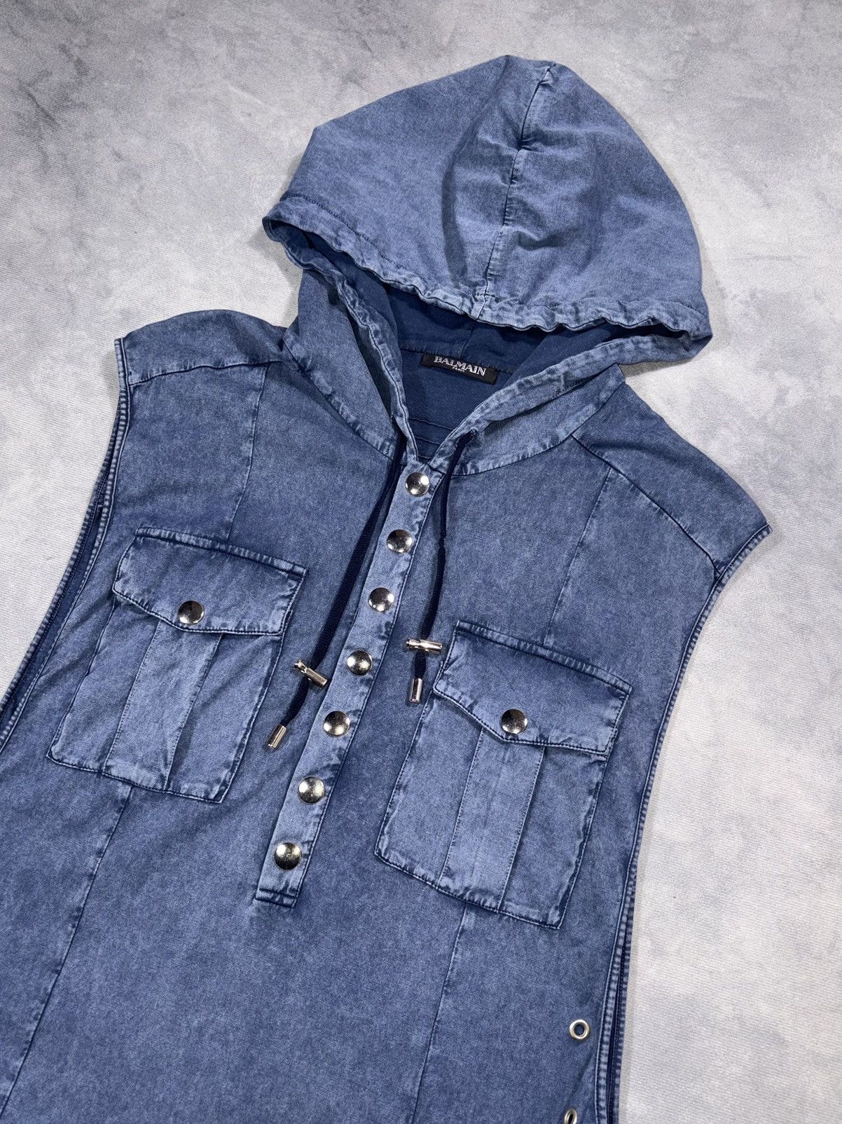 Balmain Balmain Paris SS16 Hooded Sleveless Archive Y2K Shirt Size US M / EU 48-50 / 2 - 5 Thumbnail