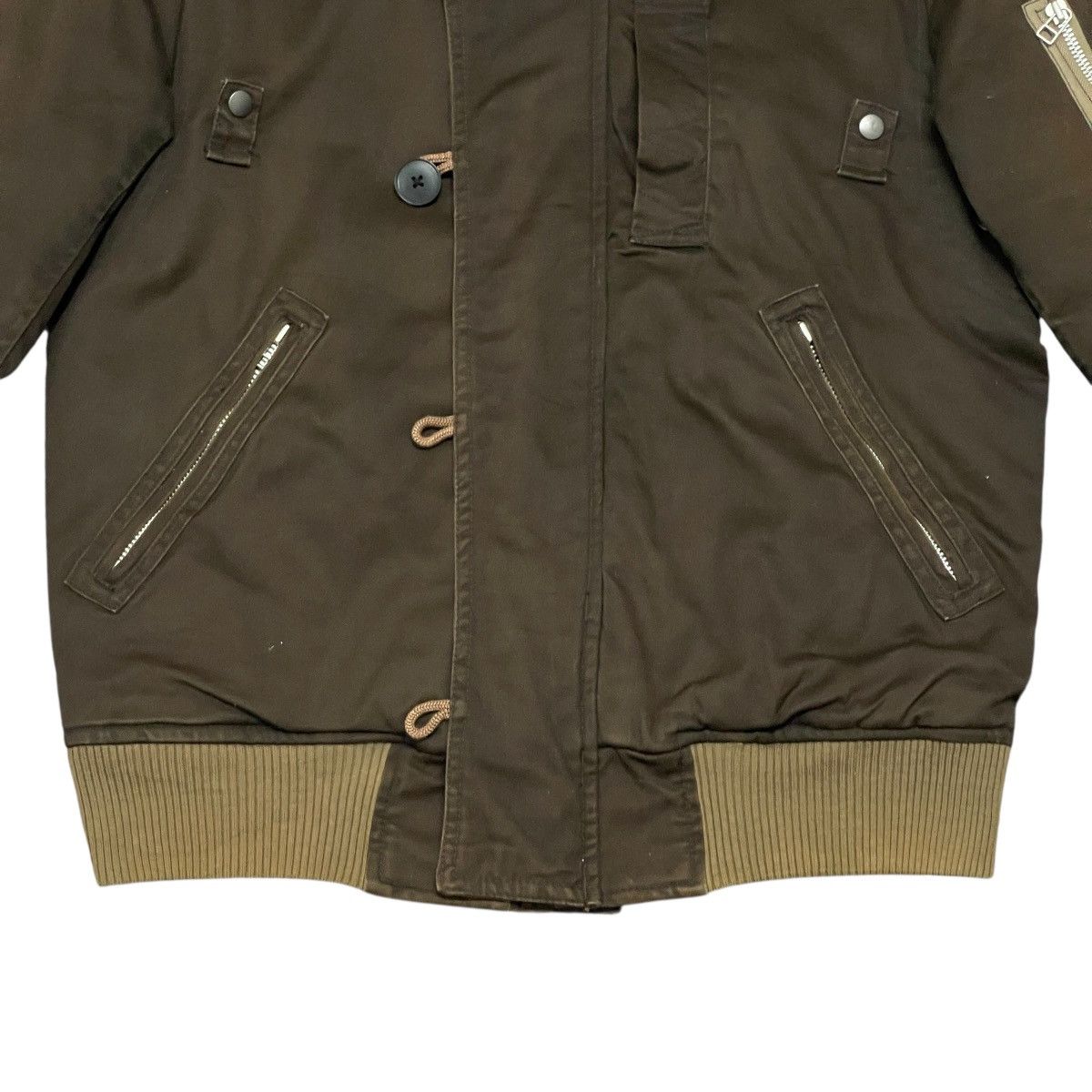 Le Grande Bleu (L.G.B.) Vintage 90s Takeo Kikuchi Army Flight Military Bomber Jacket Size US L / EU 52-54 / 3 - 8 Thumbnail