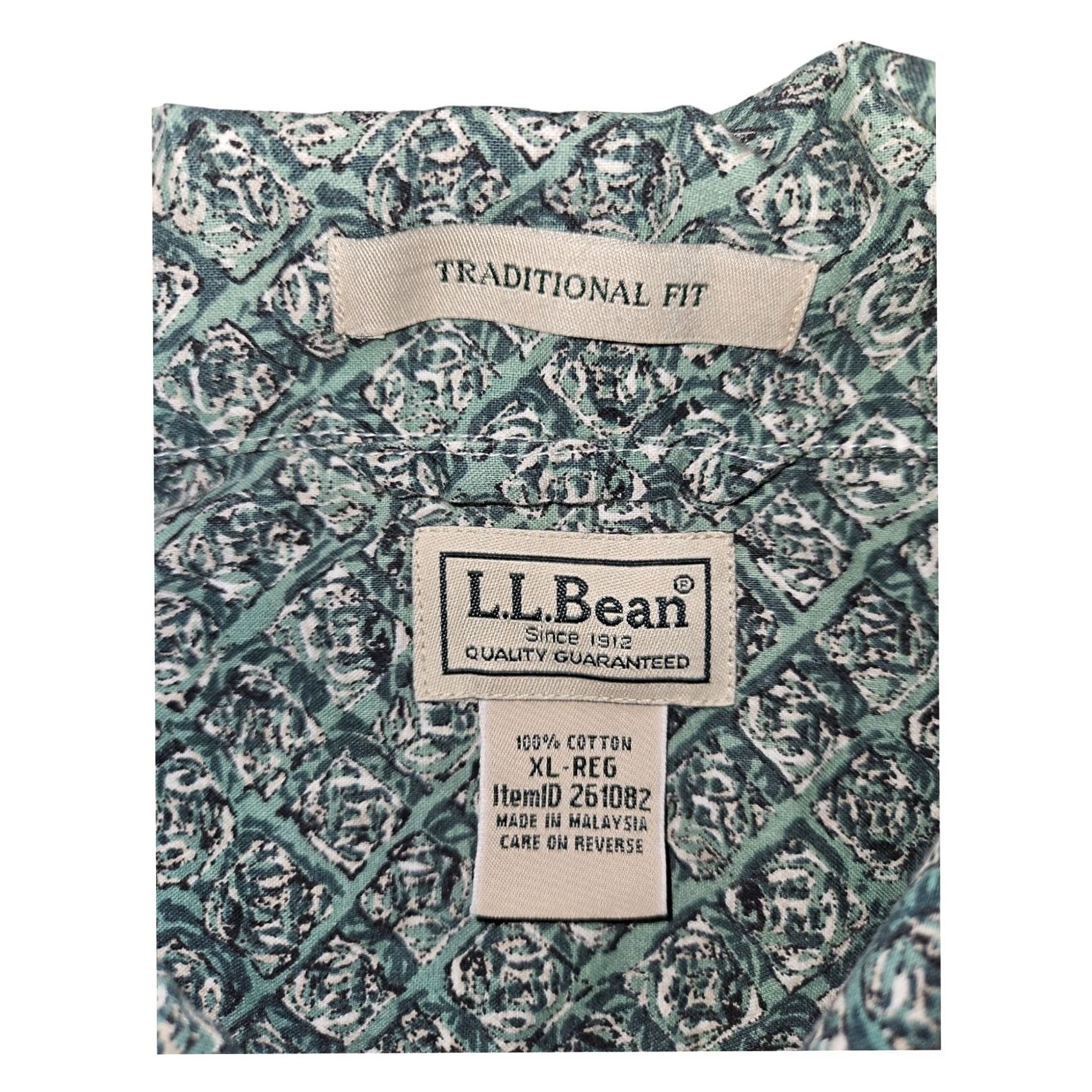 Vintage VINTAGE L.L. Bean Button Shirt Short Sleeve Men's XL Traditional Fit Green Outdoor Argyle Diamond Pattern Pocketed 90s Mens Size US XL / EU 56 / 4 - 2 Thumbnail