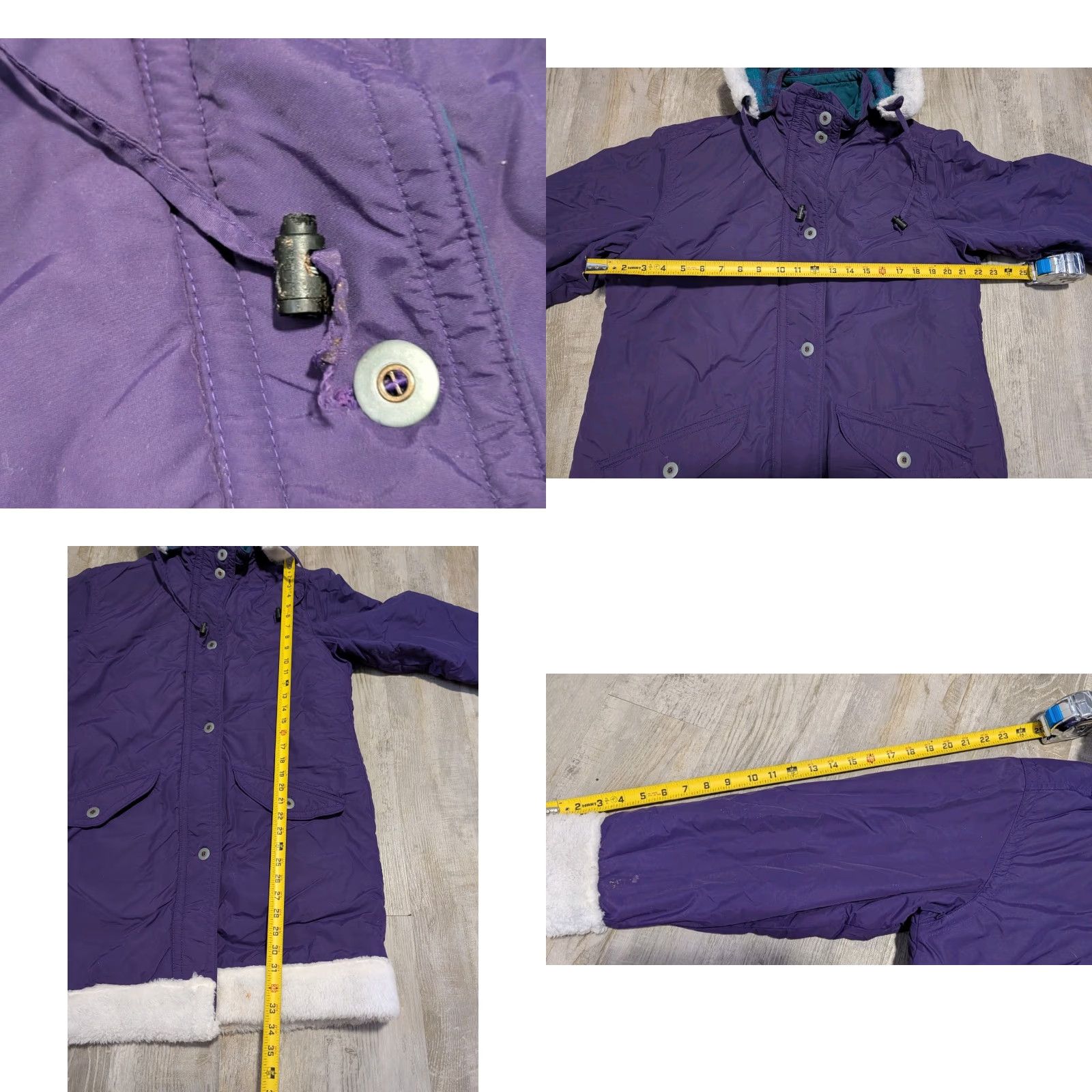 Vintage VINTAGE L.L.Bean Parka Womens M Wool Lined Made in USA Faux Fur Trim Purple Solid Hooded Coat Mens? No — end gender: Womens Size M / US 6-8 / IT 42-44 - 8 Thumbnail