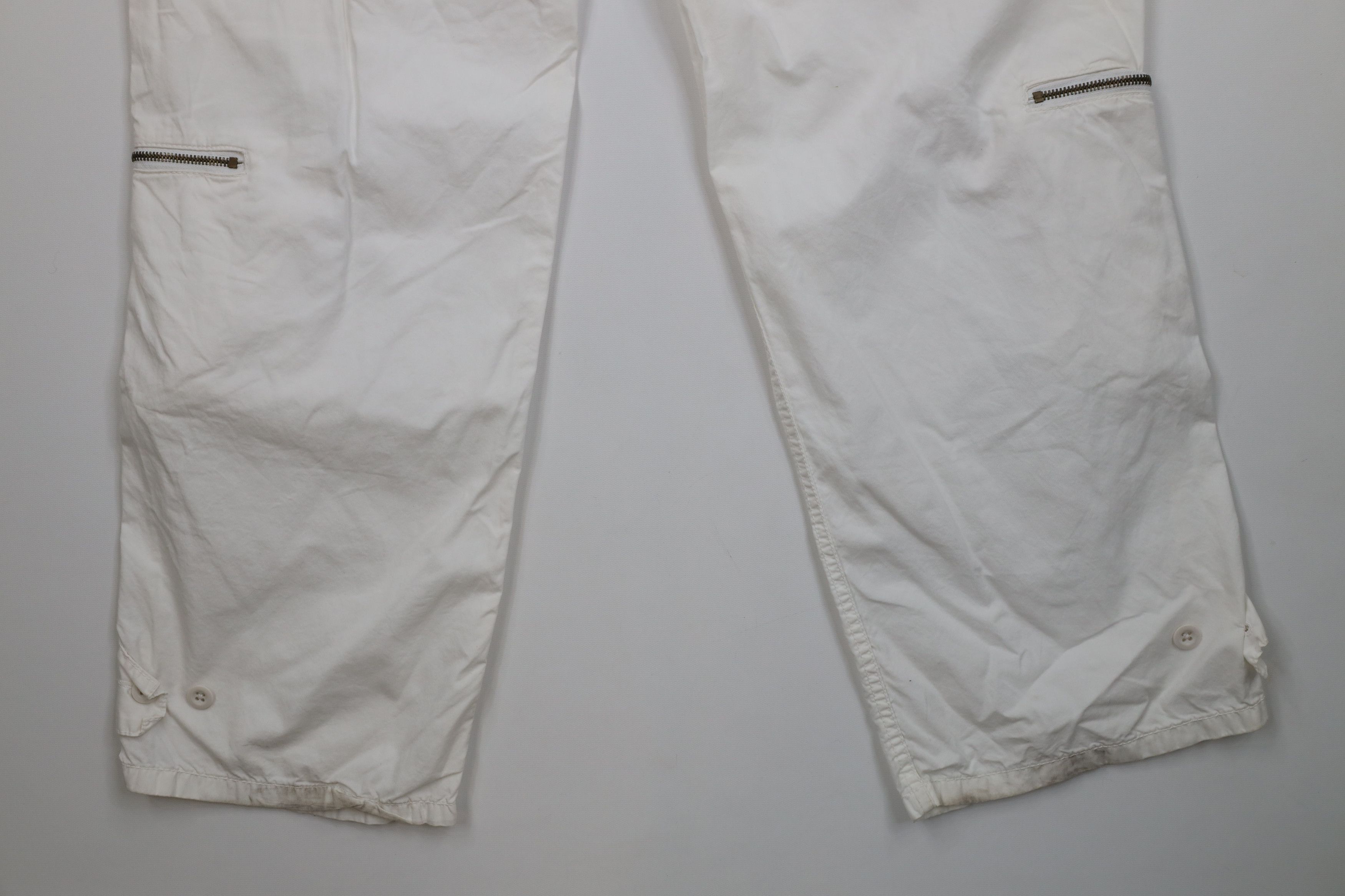 Ralph Lauren Vintage 90s Ralph Lauren Wide Leg Cargo Pants White Cotton Size US 36 / EU 52 - 12 Thumbnail