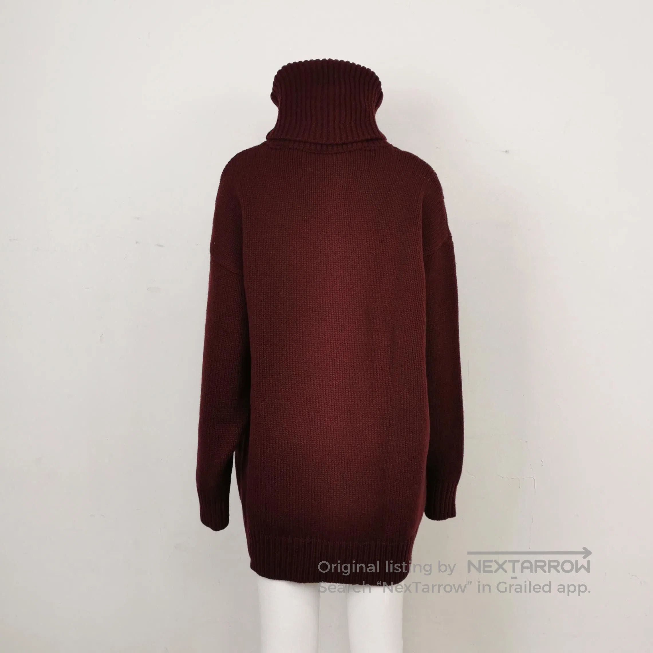 Balenciaga Oversized Maroon Turtleneck Sweater S. Size S / US 4 / IT 40 - 2 Thumbnail