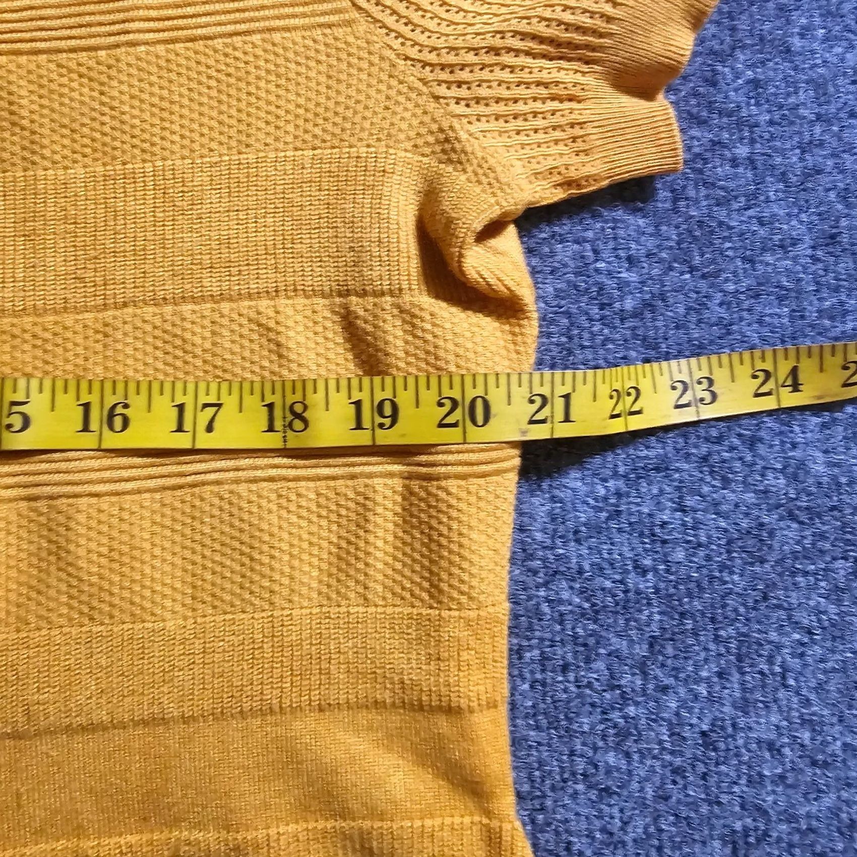 Vintage Lane Bryant Sweater Womens 20 Yellow Knit Texture Short Sleeve Stretch Casual Size 3XL / US 20-22 - 6 Thumbnail