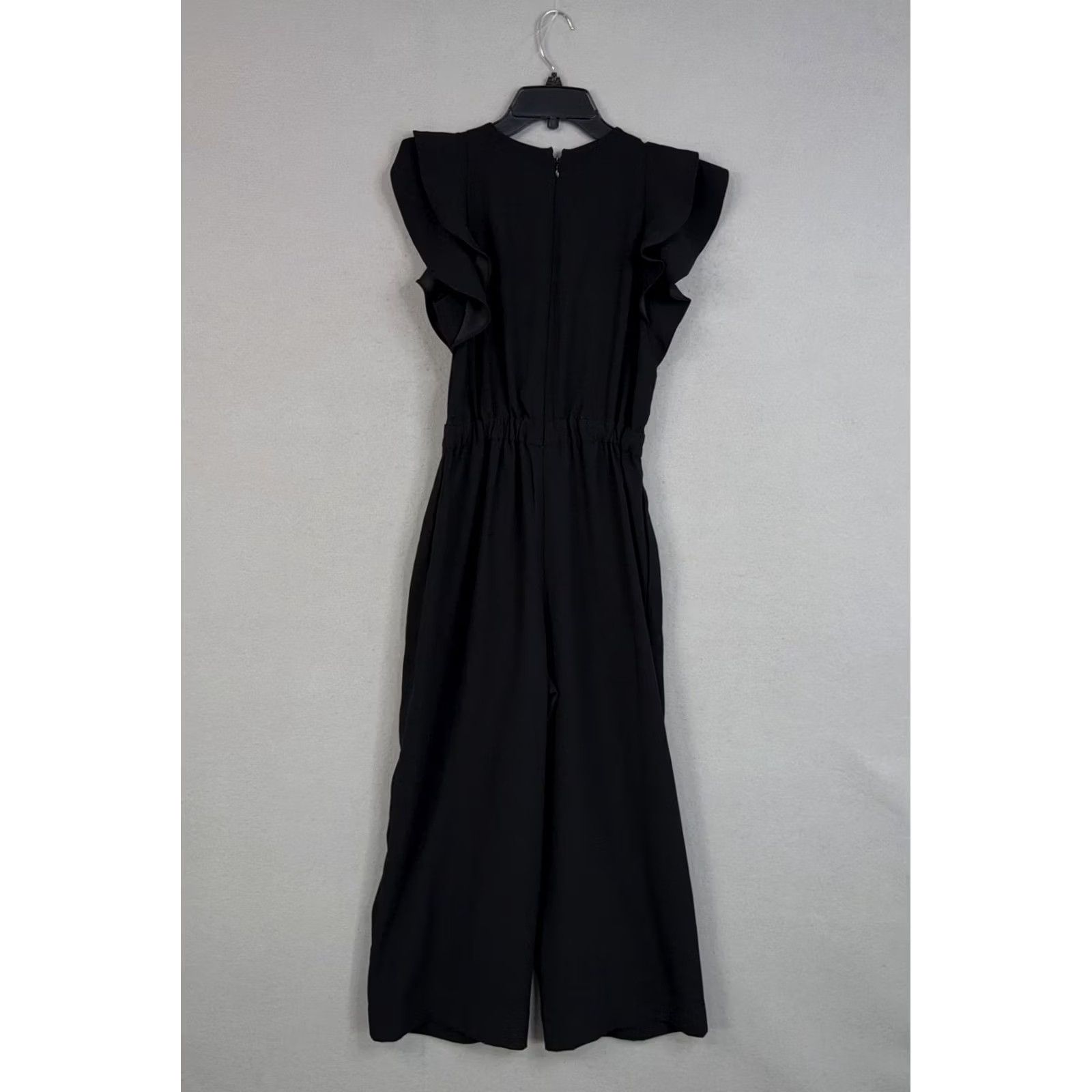 J.Crew J.CREW Jumpsuit Womens 0 Black Ruffle Wide Leg Crop Dressy Work Office Shirt? Size XS / US 0-2 / IT 36-38 - 6 Thumbnail