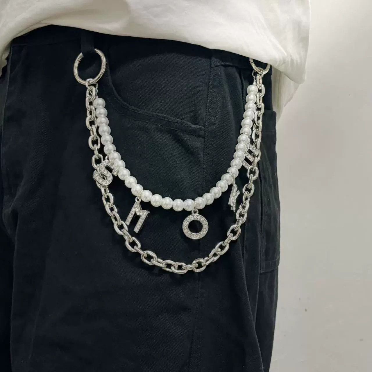 Vintage Retro hip-hop punk style jeans waist chain Size ONE SIZE - 2 Thumbnail