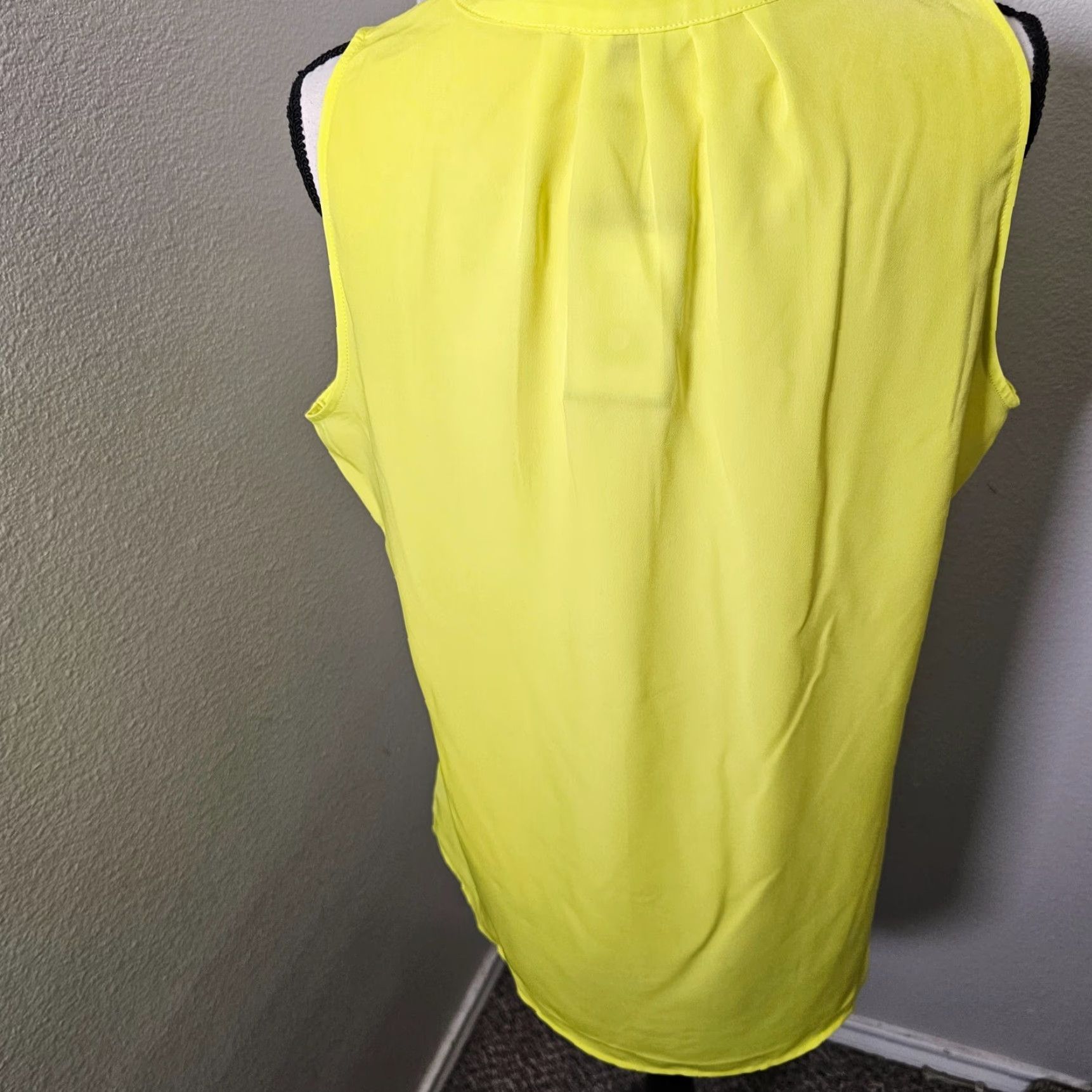 Vintage Crown & Ivy Tunic Blouse V-Neck Sleeveless Tie Dye Yellow L Summer Womens Size L / US 10 / IT 46 - 3 Thumbnail