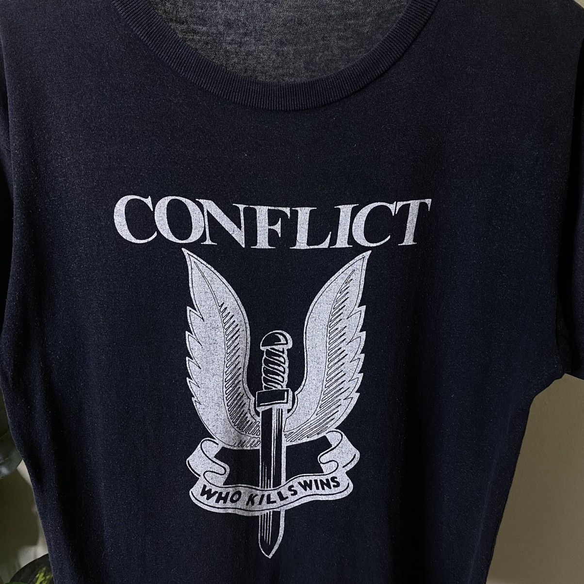 Band Tees 1990s Conflict Who Kills Win British Anarchist Punk Band Tee Size US L / EU 52-54 / 3 - 2 Thumbnail