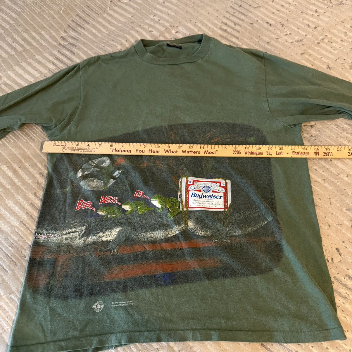 Budweiser Vintage Budweiser 1996 Frog Alligator Long Sleeve T shirt Size US XL / EU 56 / 4 - 5 Thumbnail