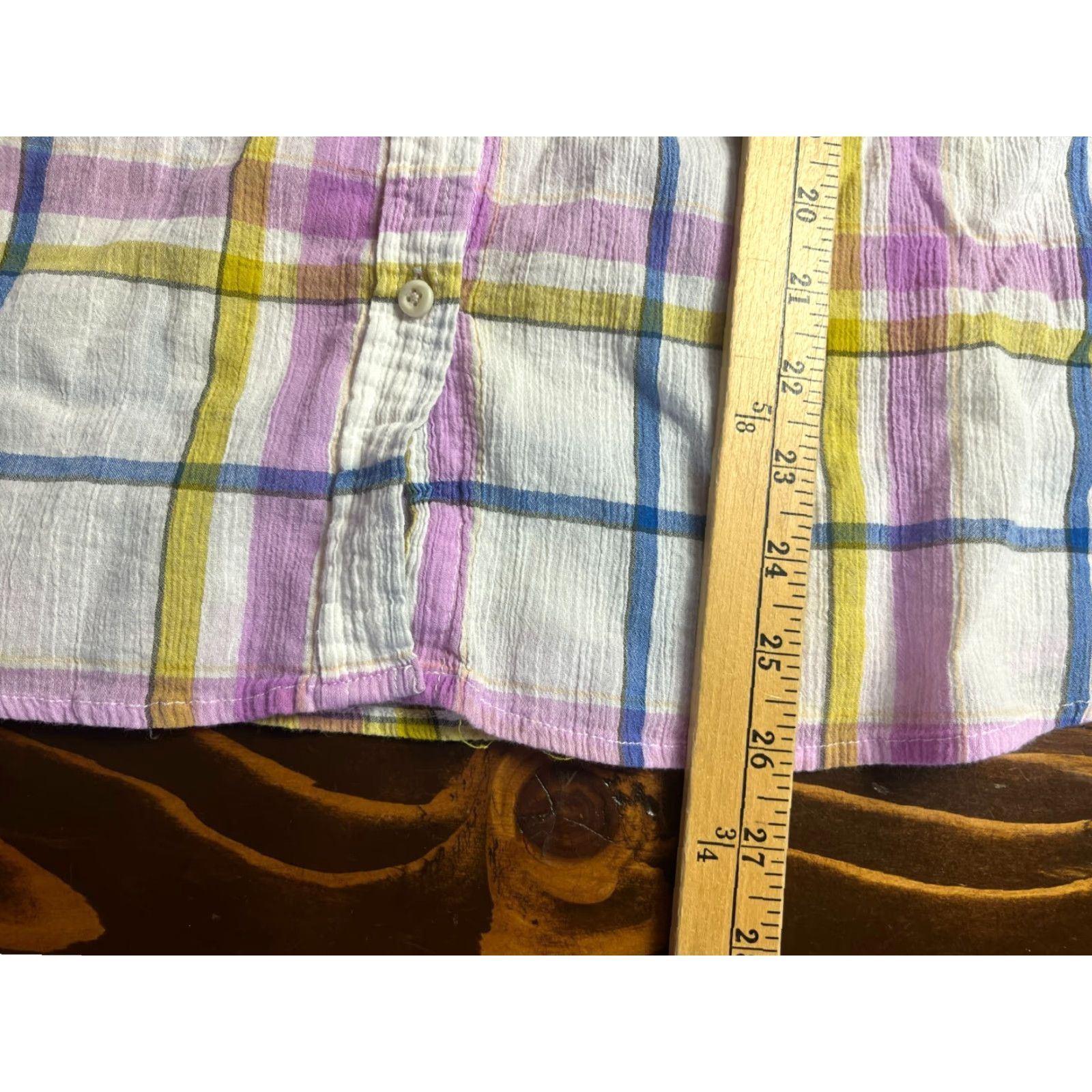 Merona Merona Shirt Womens XL White Pink Blue Yellow Plaid Button Up Size XL / US 12-14 / IT 48-50 - 4 Thumbnail