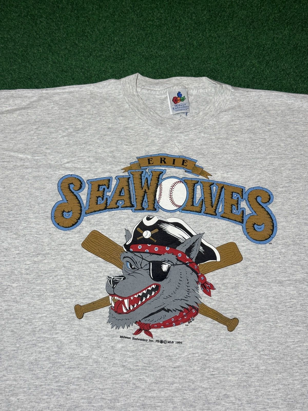Vintage Erie Seawolves Vintage 90s Logo Baseball XXL 26x31 T Shirt Size US XXL / EU 58 / 5 - 2 Thumbnail