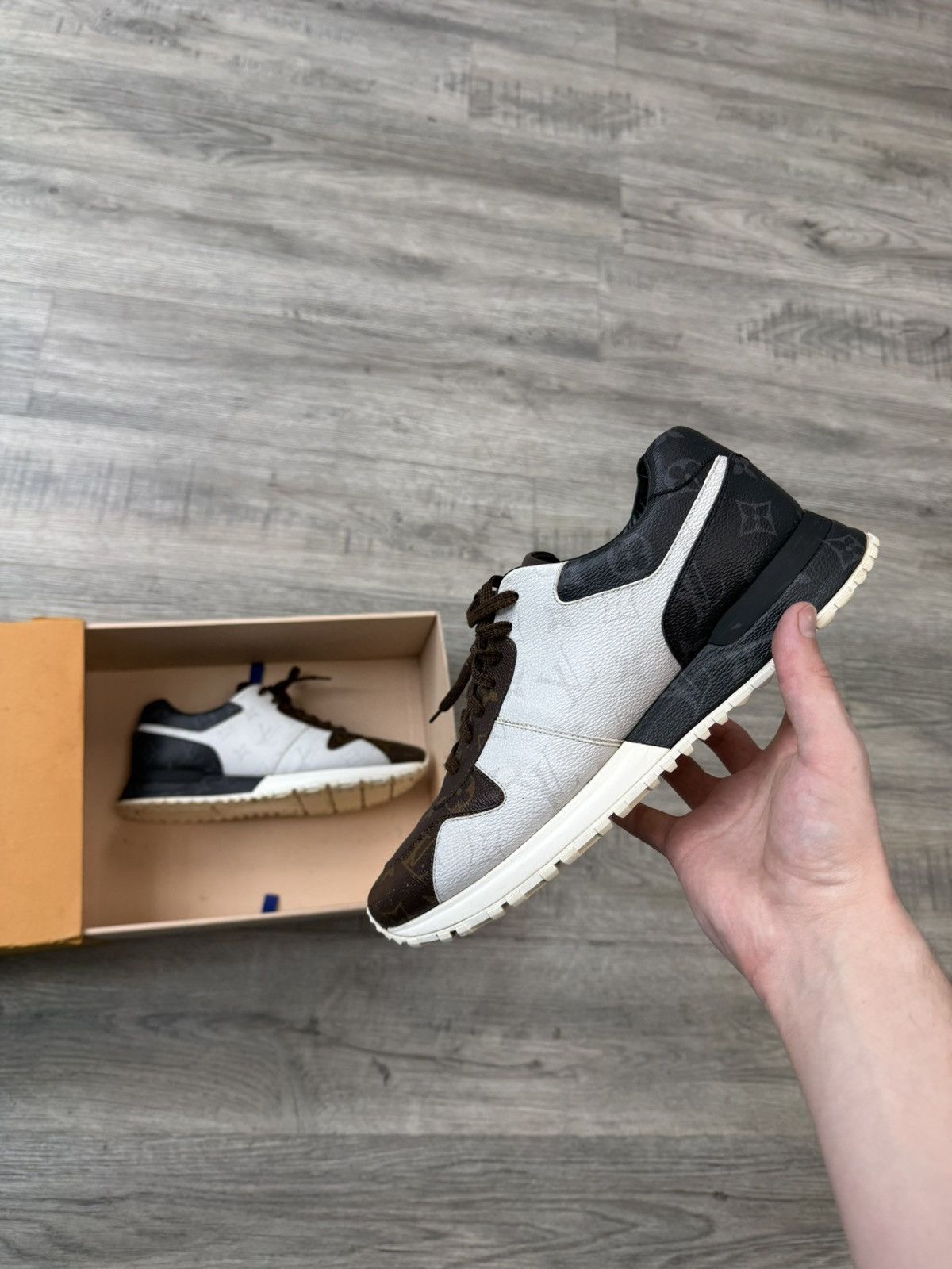 Louis Vuitton Louis Vuitton Run Away Sneakers - Macassar Monogram Canvas Size US 10 / EU 43 - 1 Thumbnail