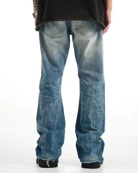 Japanese Brand Yuki American gradient men's retro light washed ripped jeans Size US 32 / EU 48 - 4 Thumbnail
