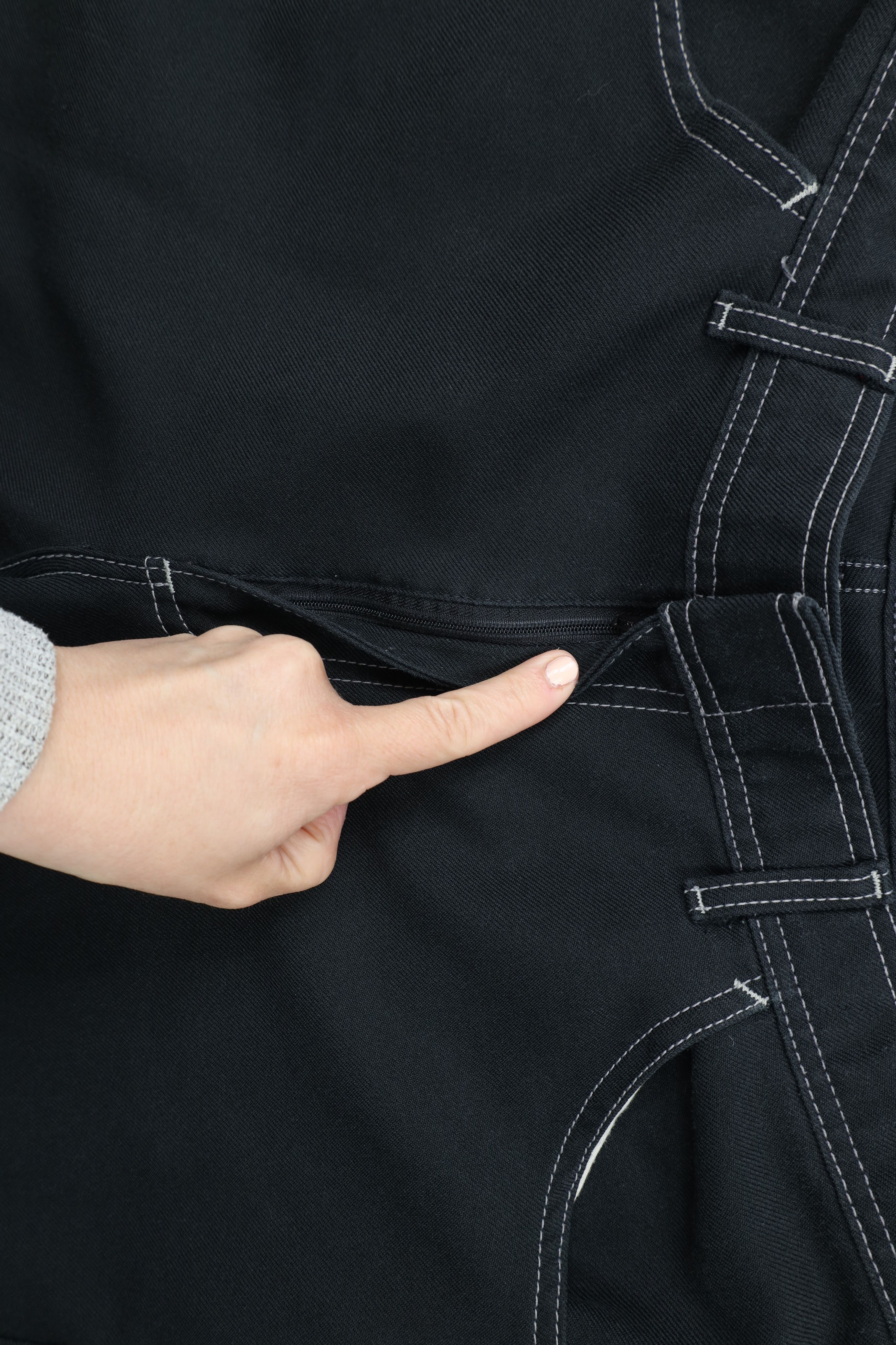 Vintage Vintage 70s Streetwear Flared Wide Leg Chino Pants Black USA Size US 34 / EU 50 - 5 Thumbnail