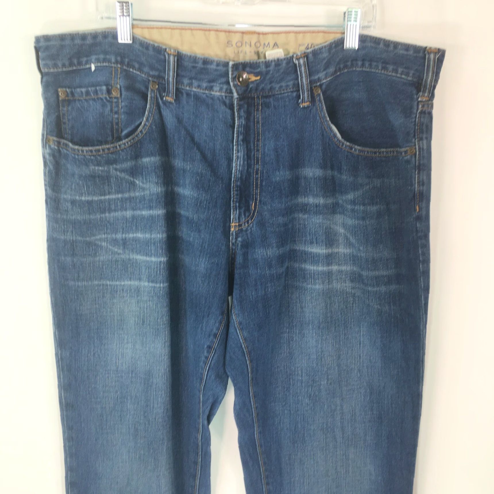 Vintage Sonoma Jeans Mens Style Straight Denim 40X32 High Rise Blue 5-Pocket Regular 100% Cotton Size US 42 / EU 58 - 3 Thumbnail