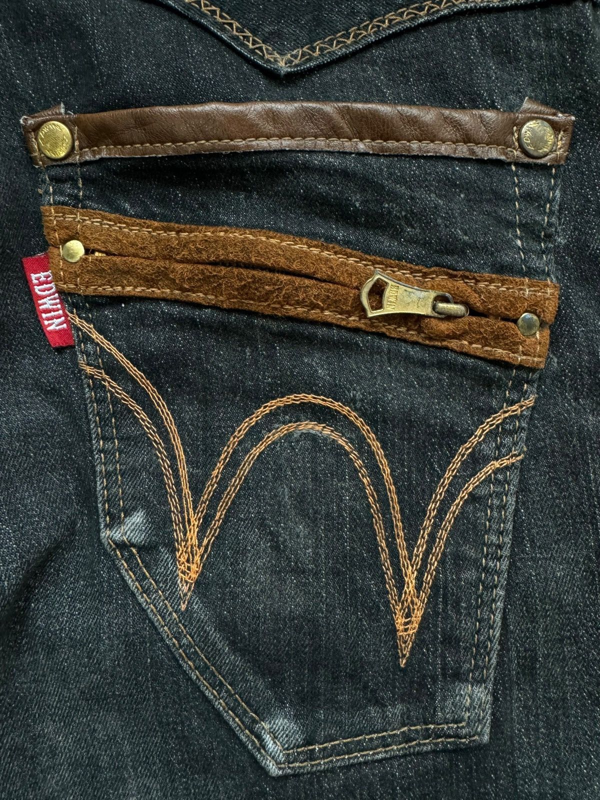 Edwin Vintage EDWIN XV Exclusive Black Denim Jeans Size US 35 - 3 Thumbnail