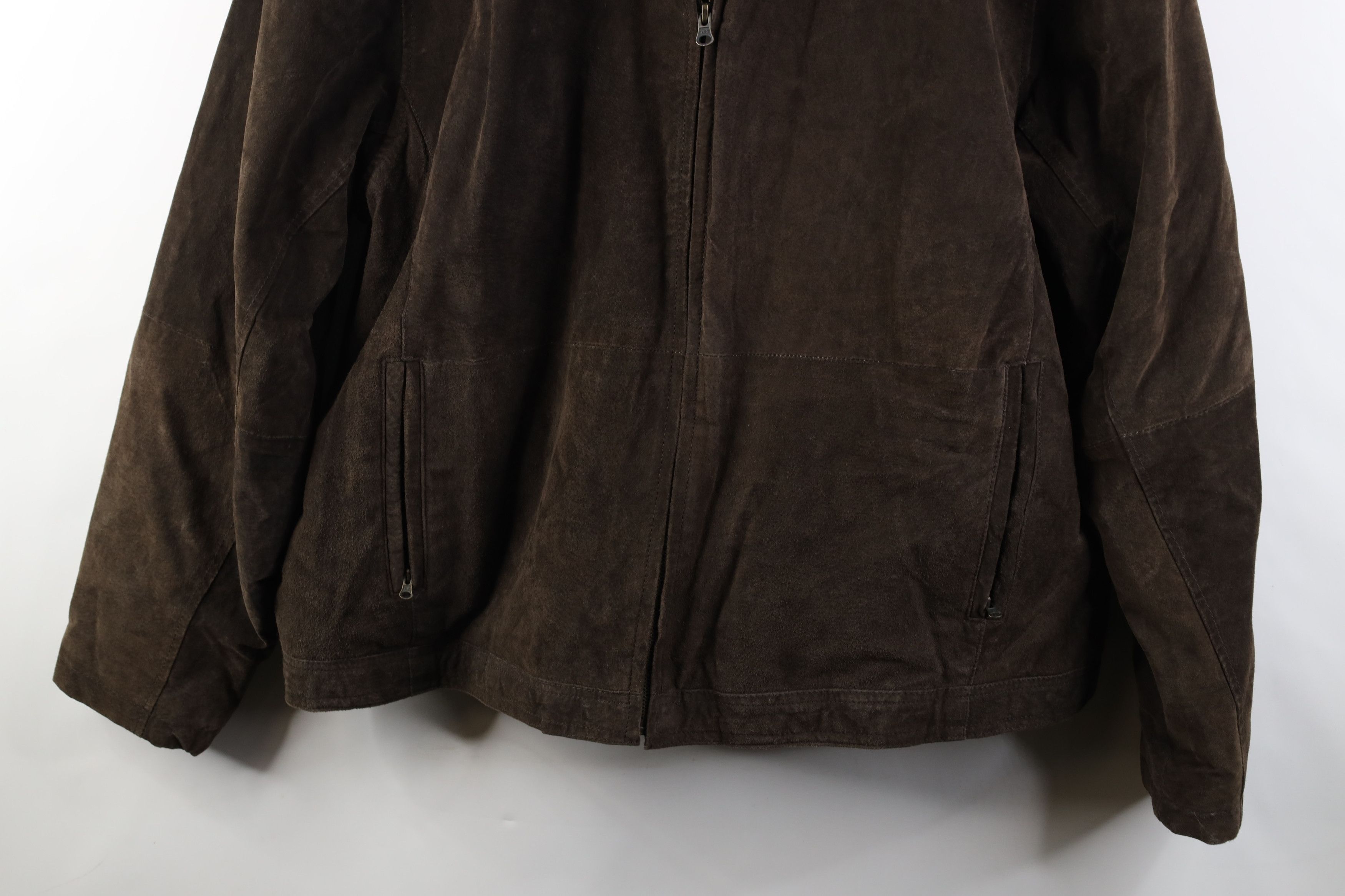 Vintage Vintage 90s Streetwear Suede Leather Bomber Jacket Brown Size US XXL / EU 58 / 5 - 3 Thumbnail