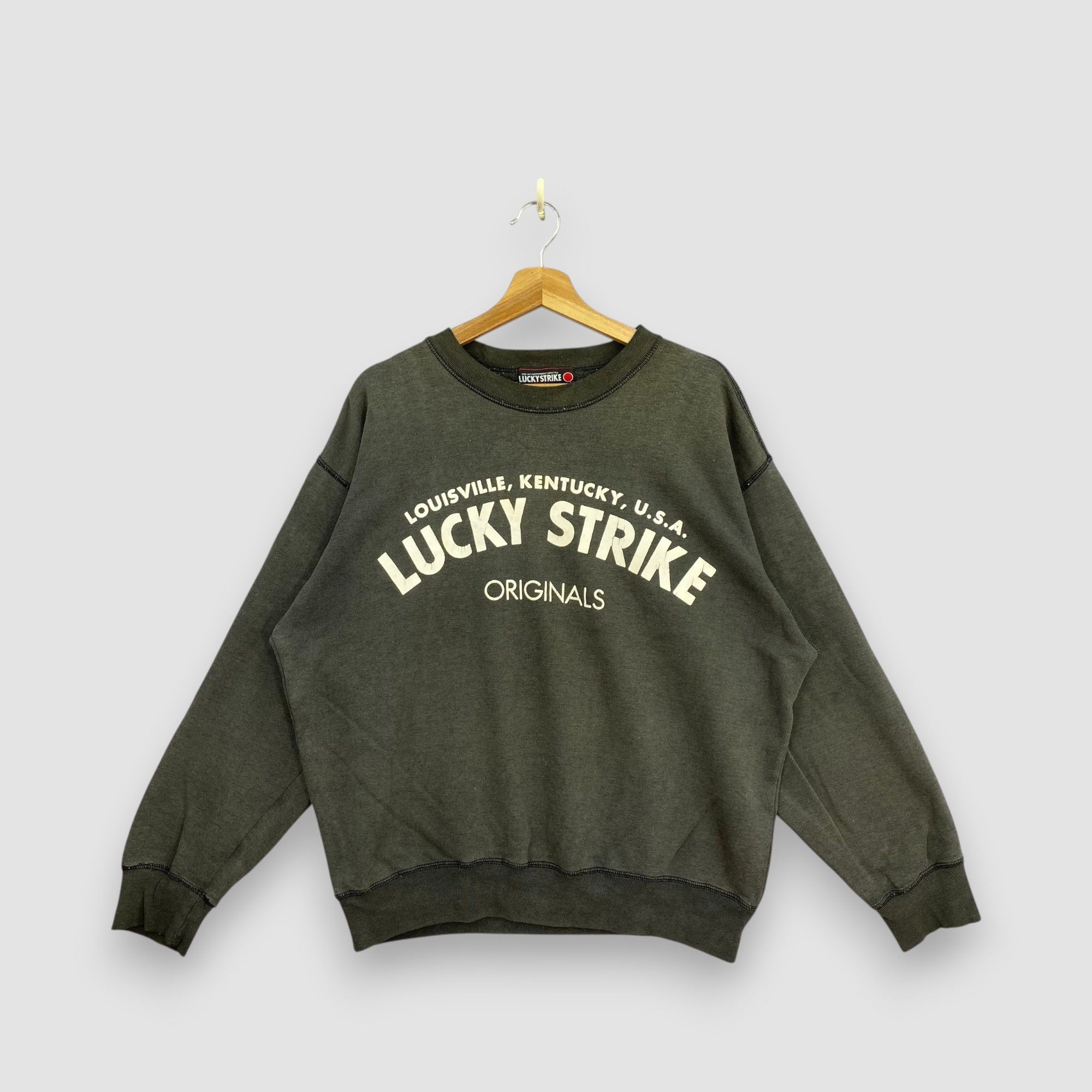 Vintage Vintage 90s Sun Faded Lucky Strike Originals Sweatshirt Size US XL / EU 56 / 4 - 1 Thumbnail