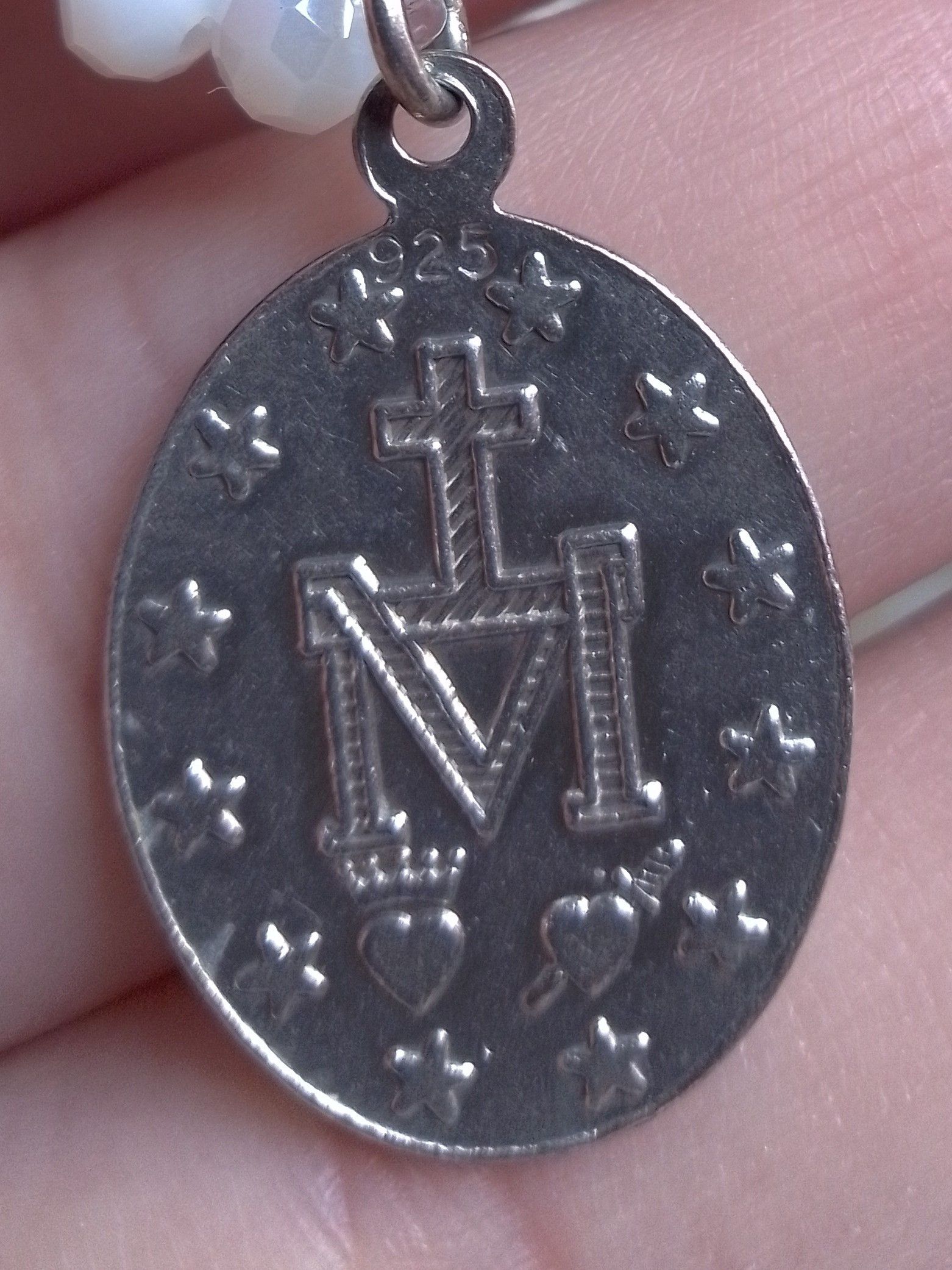Handmade Pendant Silver 925 Virgin Mary with crystal necklace Size ONE SIZE - 2 Thumbnail