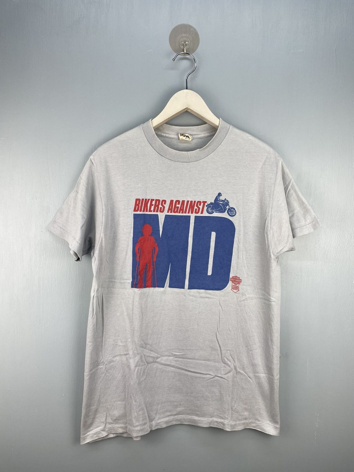 Harley Davidson Vintage 80s Harley Davidson Biker Against MD t shirt Size US L / EU 52-54 / 3 - 1 Thumbnail