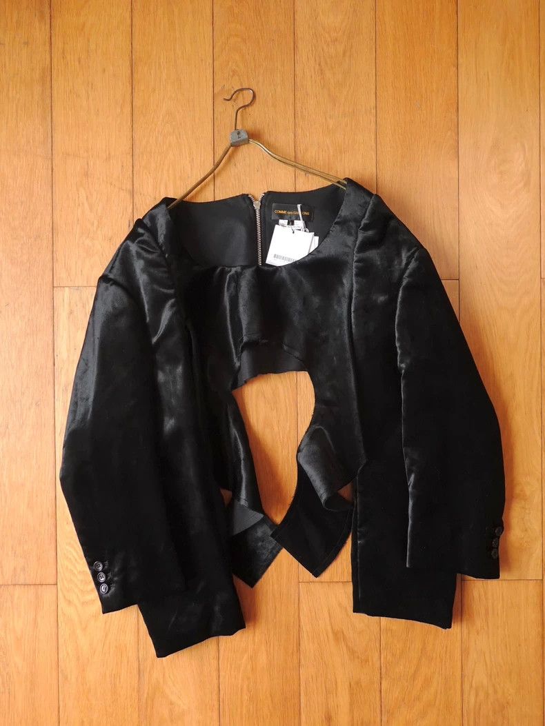 Comme Des Garcons Four-sleeve velvet top